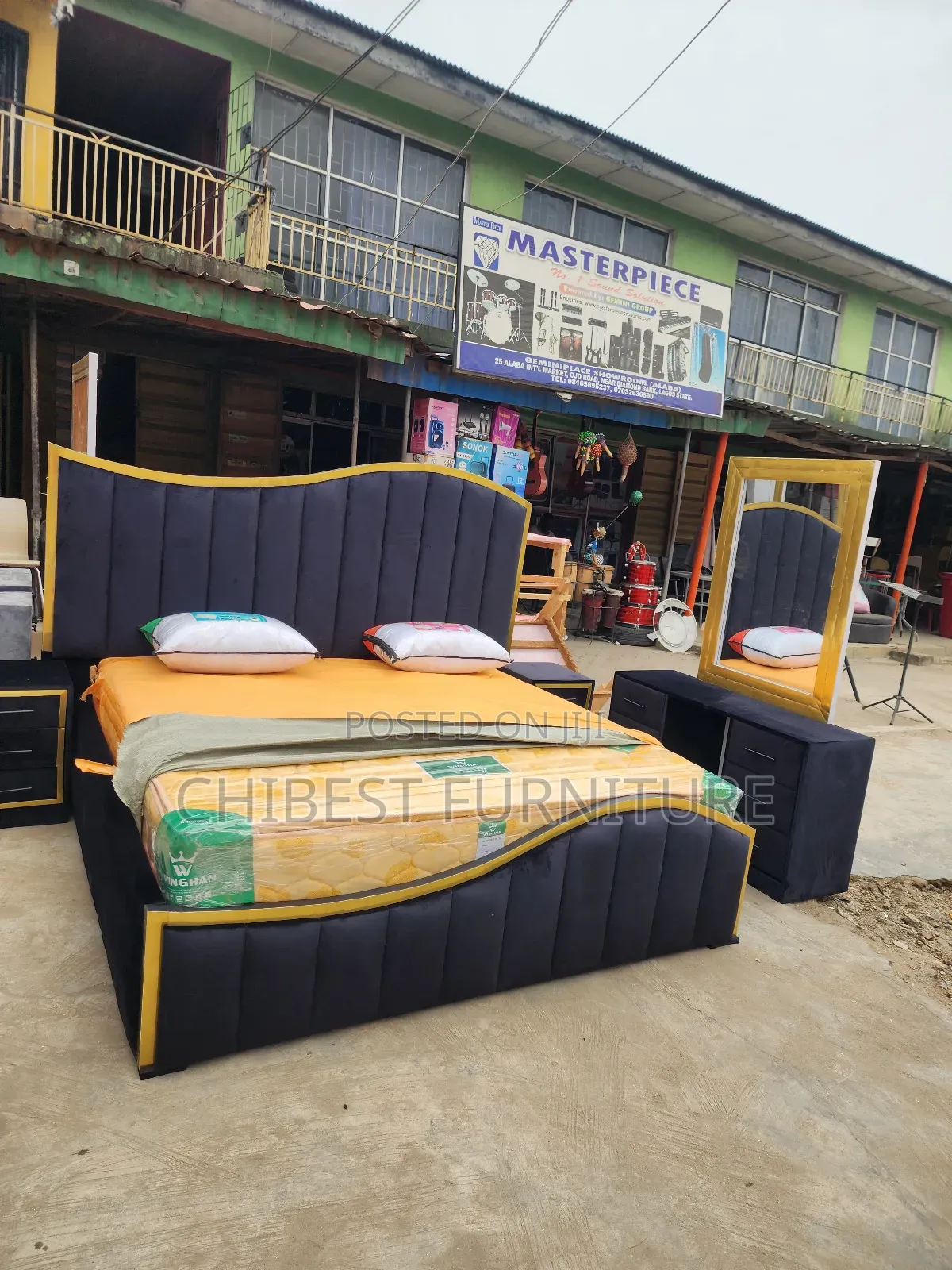 Quality 6by6 Complete Set of Upholstery Padded Bed Frame