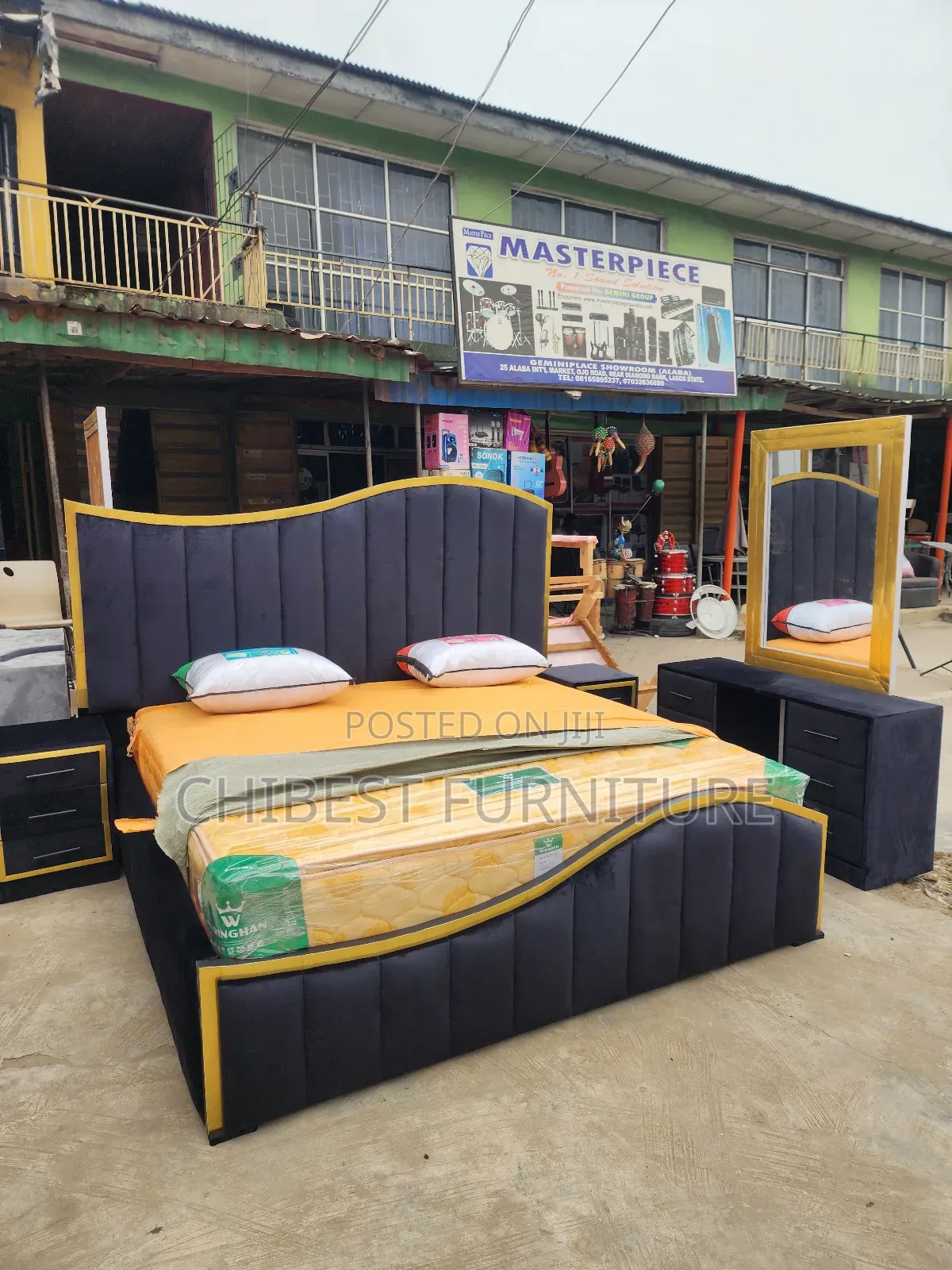 Quality 6by6 Complete Set of Upholstery Padded Bed Frame