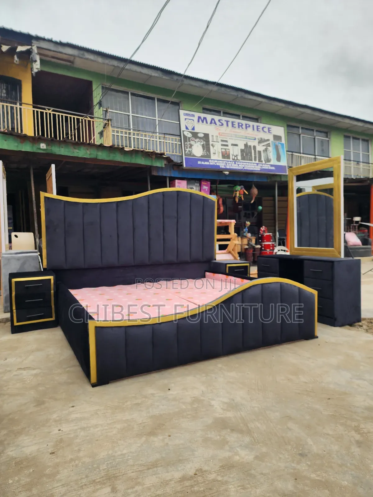 Quality 6by6 Complete Set Of Upholstery Padded Bed Frame