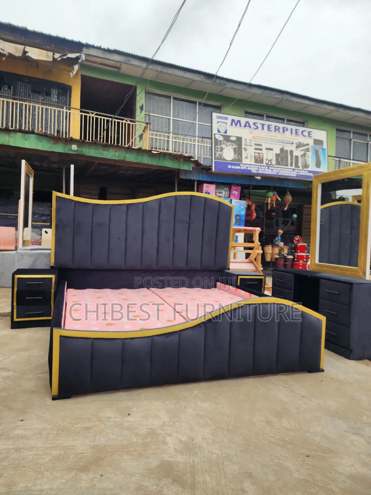 Quality 6by6 Complete Set of Upholstery Padded Bed Frame