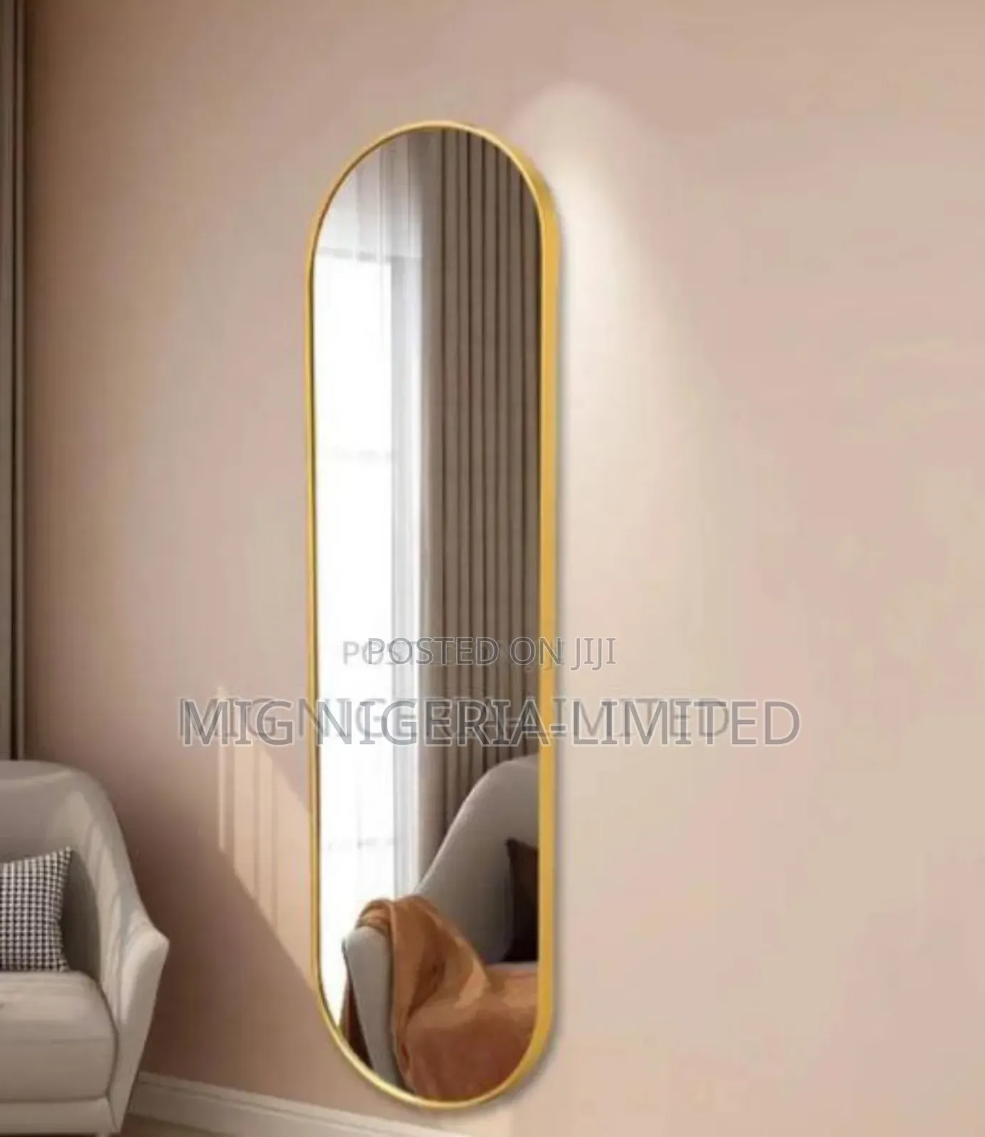 Oval Full Length Wall Long Mirror With Frame 140cmx150cm