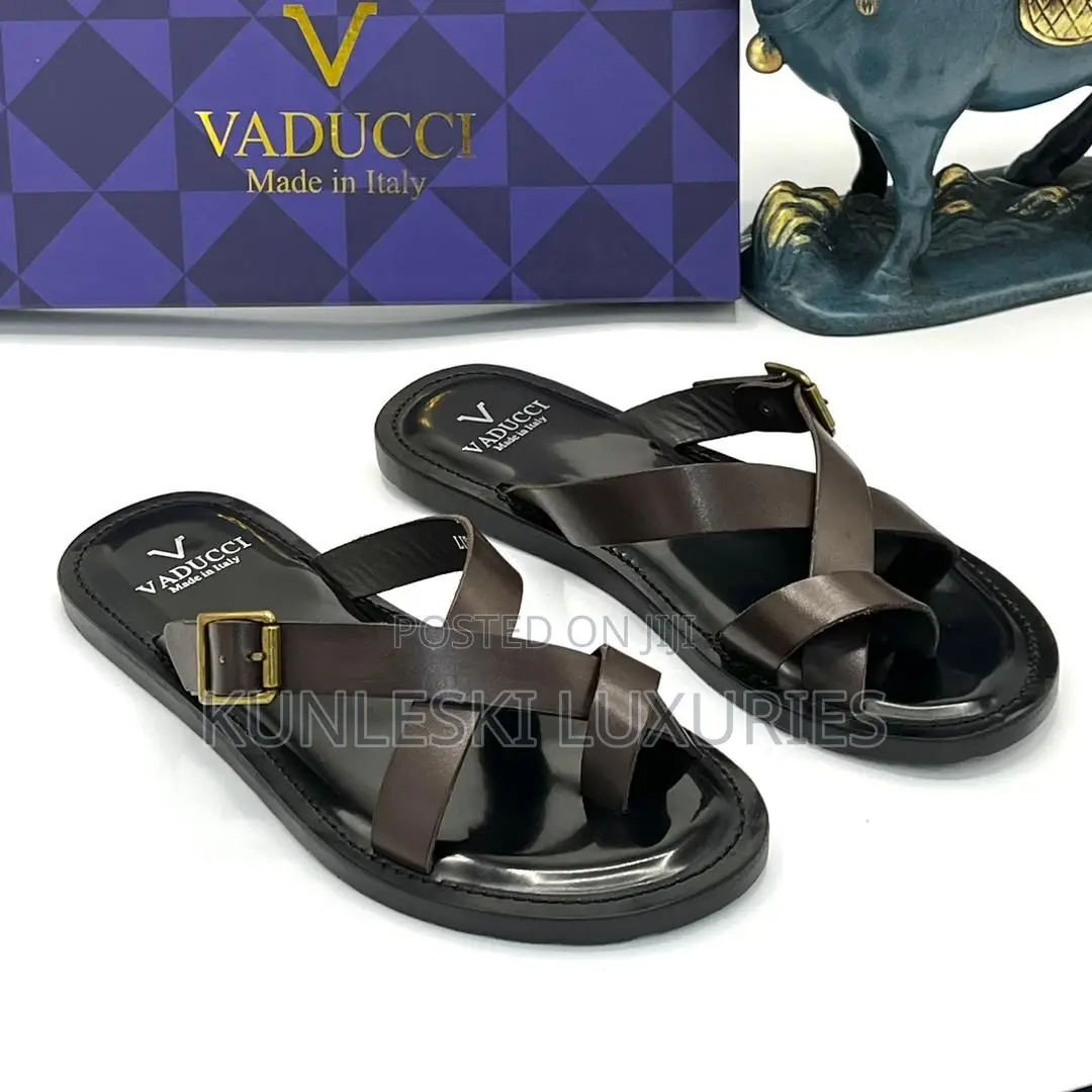Original Vaducci Italian Leather Slippers for Men