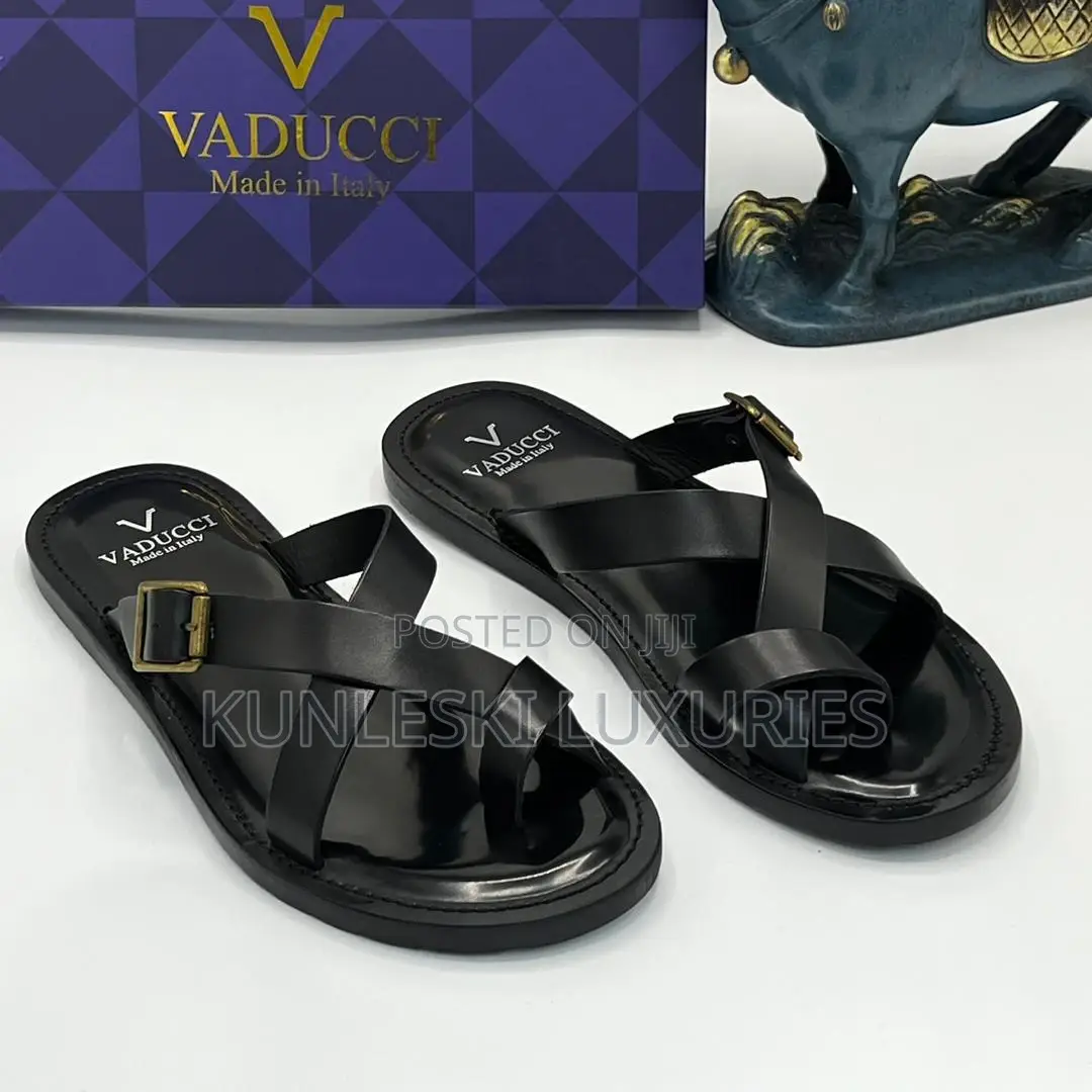 Original Vaducci Italian Leather Slippers for Men