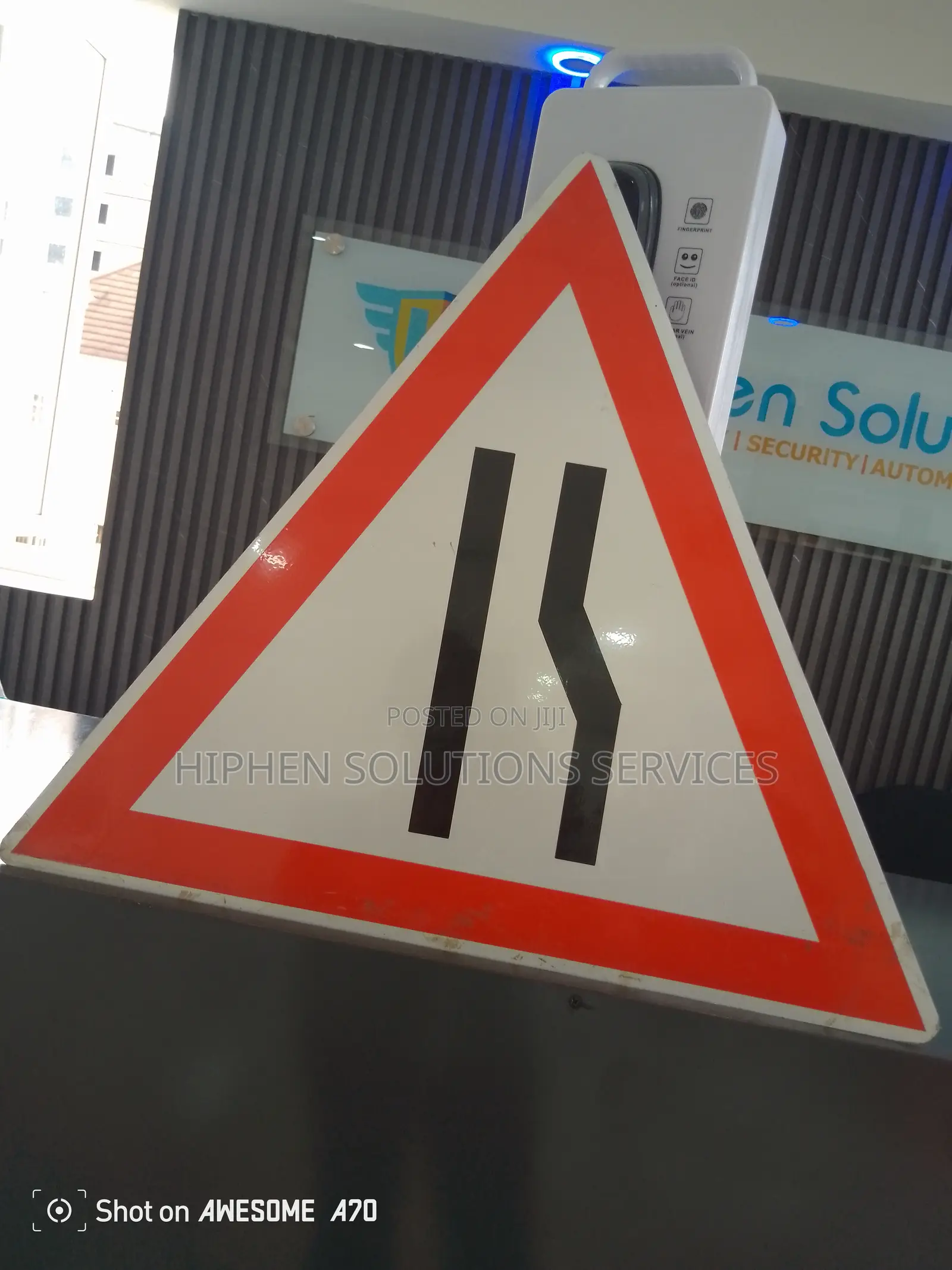 Narrow Road Ahead Caution Reflective Sign