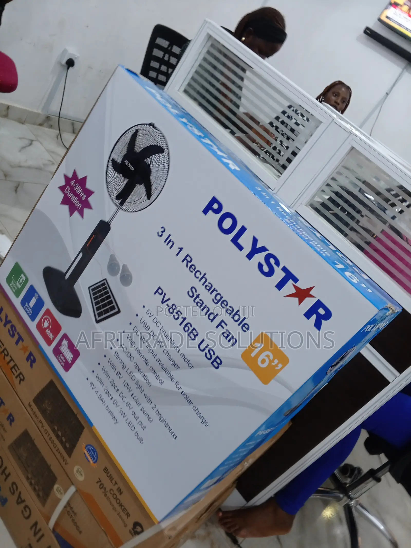 Brand New 16 Inches Rechargeable Polystar Fan