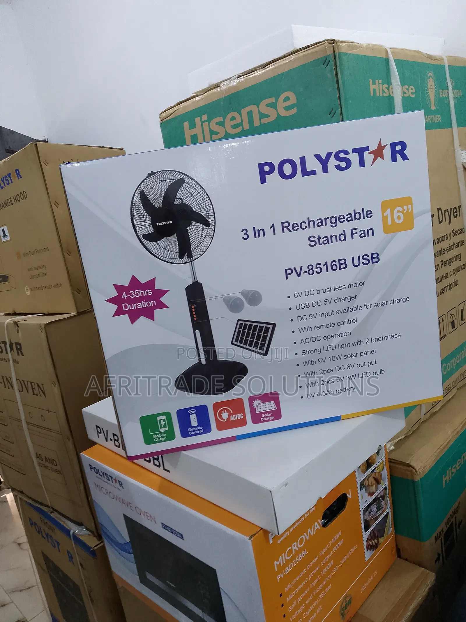 Valuable 16 Inches Rechargeable Polystar Fan
