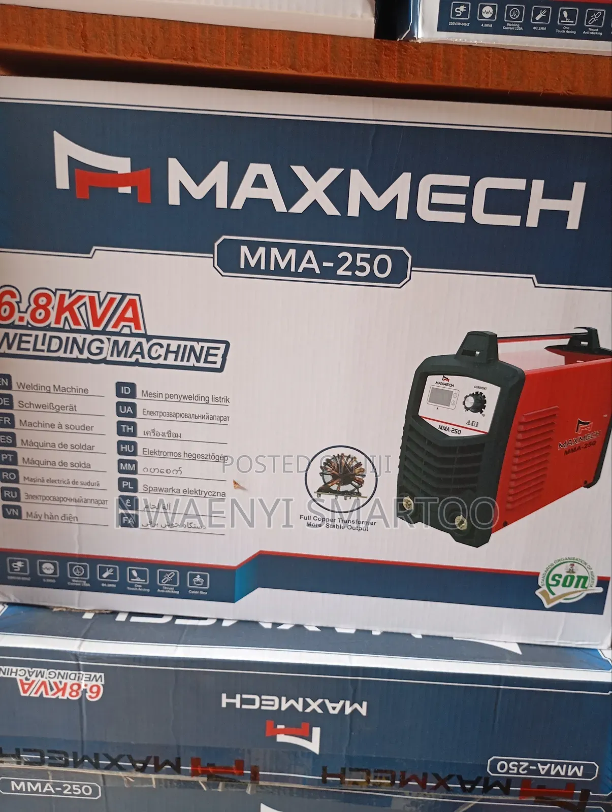 6.8kva Maxmech 250amps Welding Machine