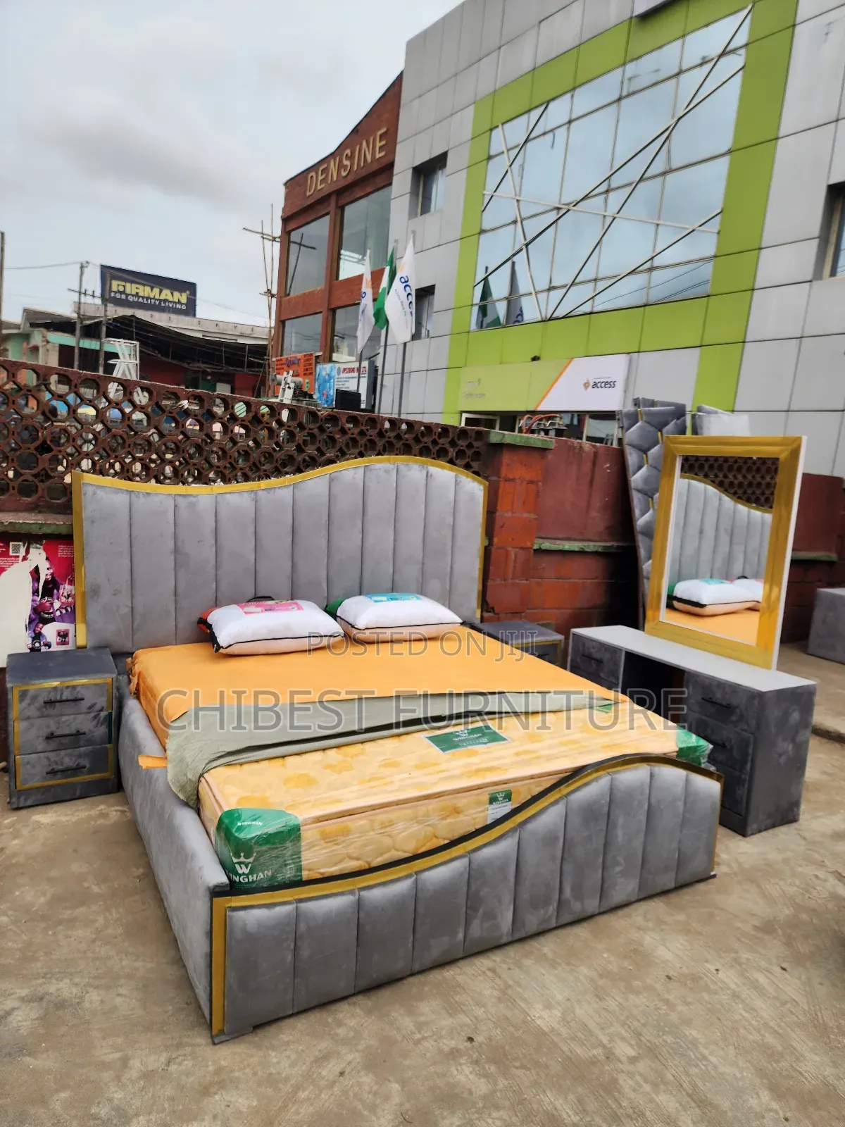 Quality 6by6 Complete Set of Upholstery Padded Bed Frame