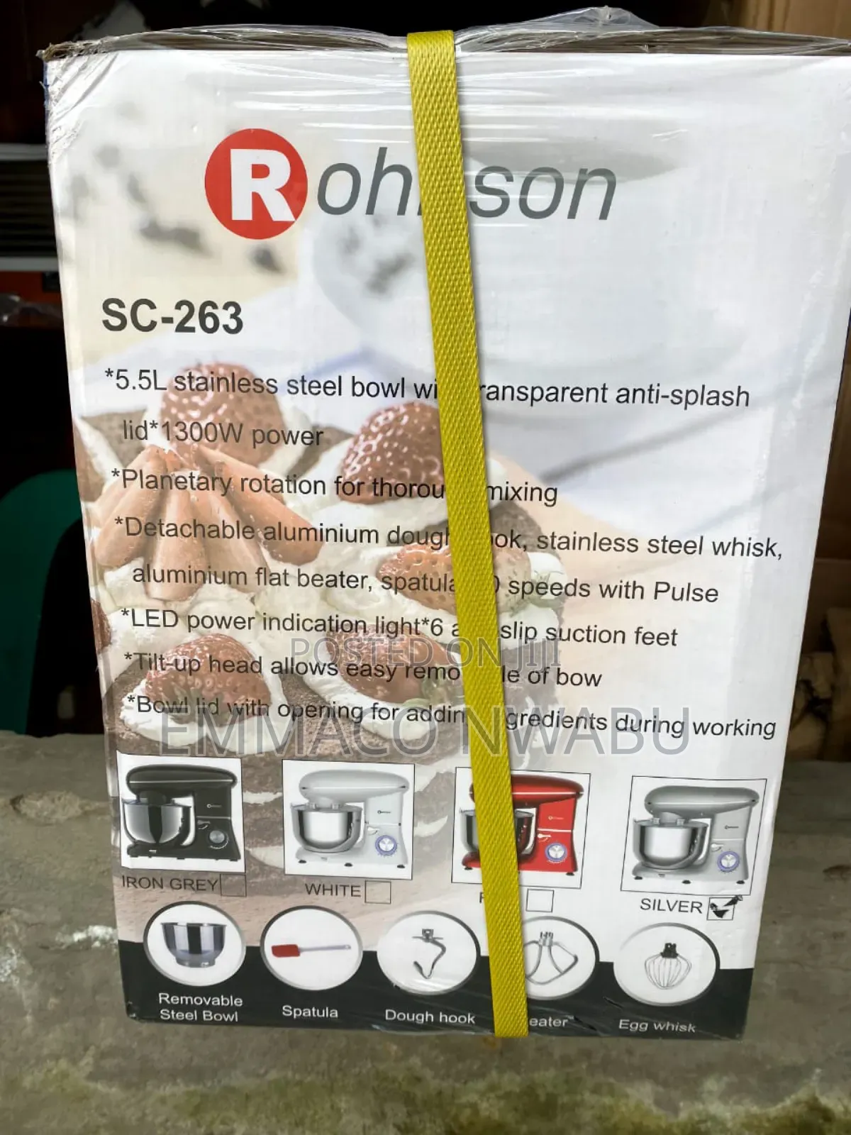 Rohnson 5.5litres Stand Mixer. 1300watts.