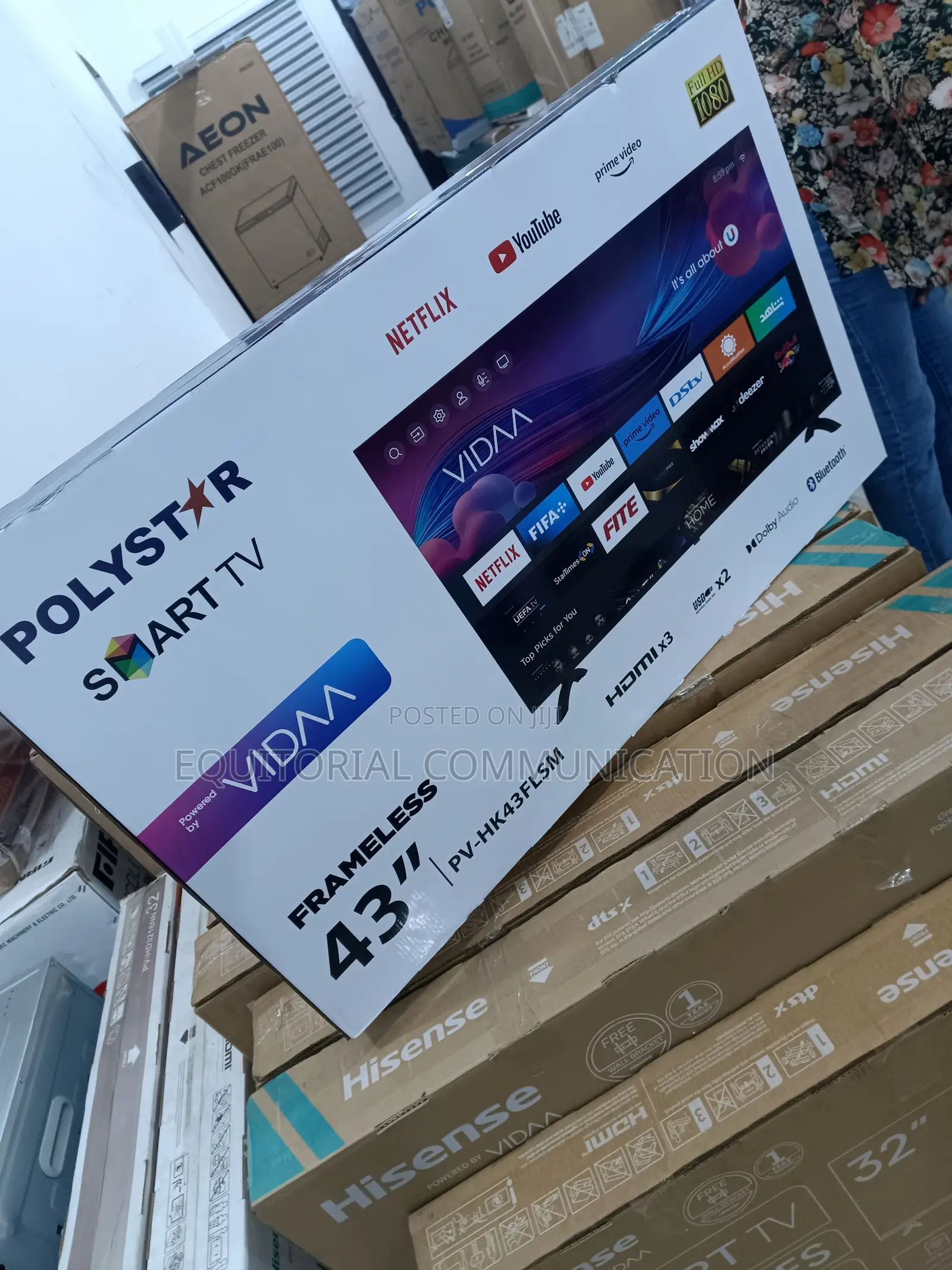 Quality 43inches Polystar Frameless Tv