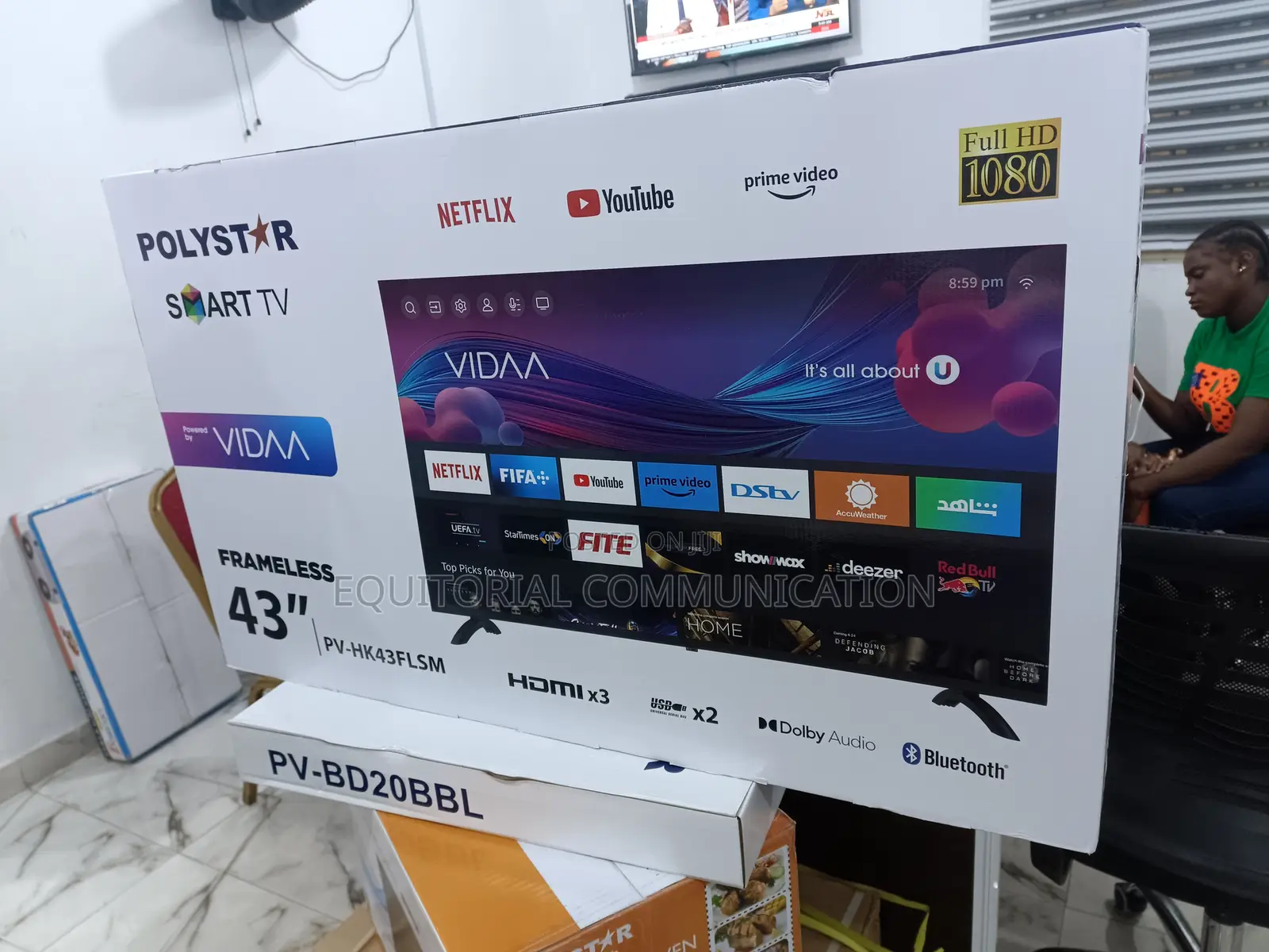 Orginal 43inches Polystar Frameless Tv 