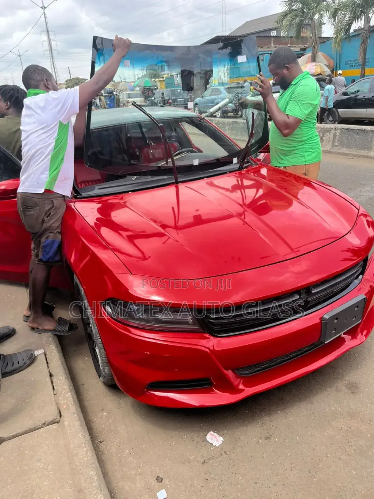 Dodge Charger Windscreen Installation at Chimatex Auto Glass