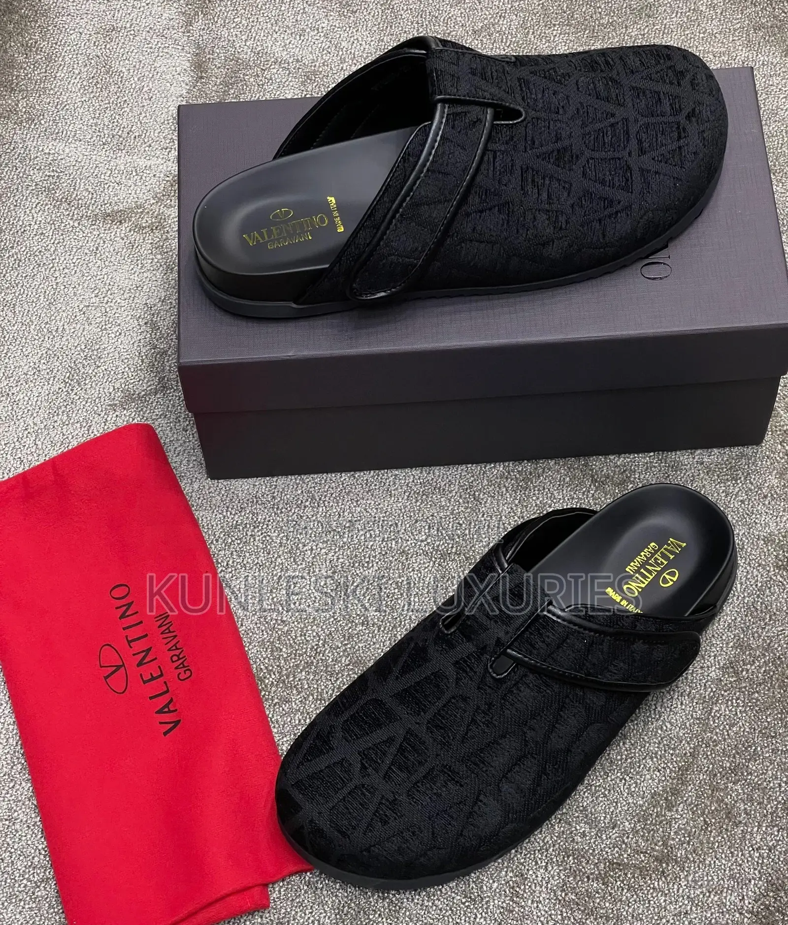 Original Valentino Garavani Monogram Black Clogs