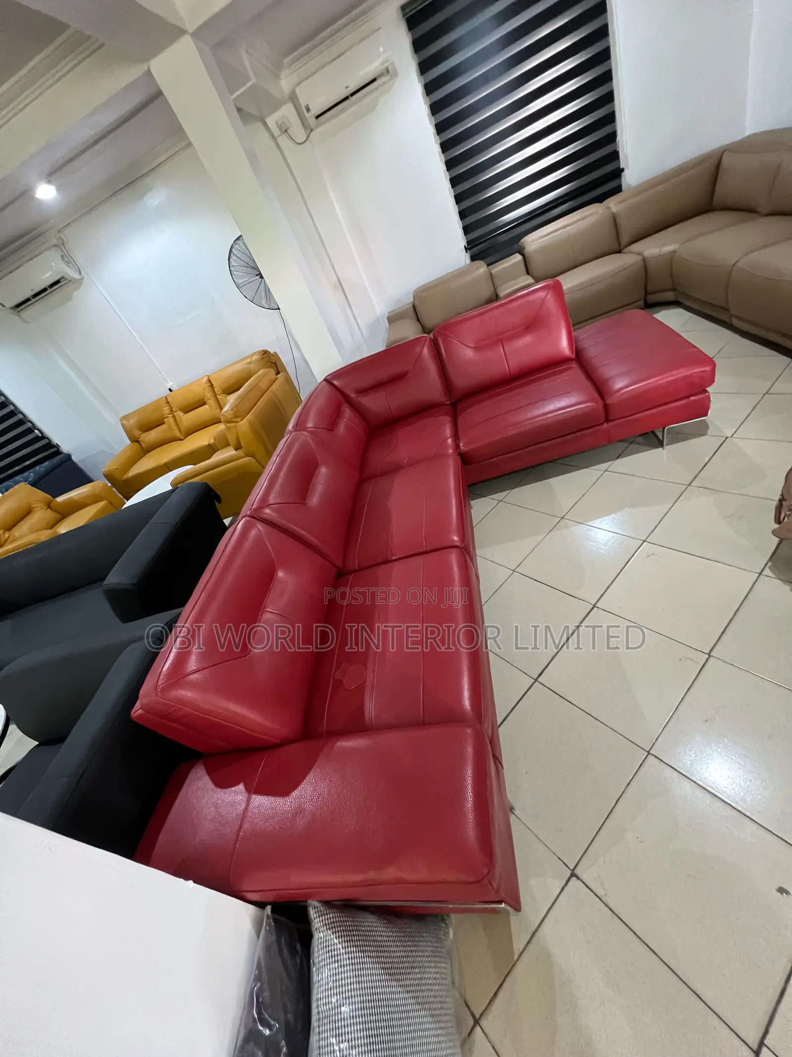 Italian L Shape Sofa Leather