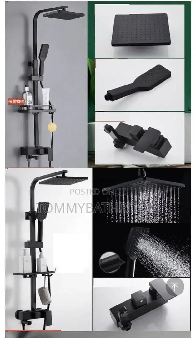 Black Standing Shower