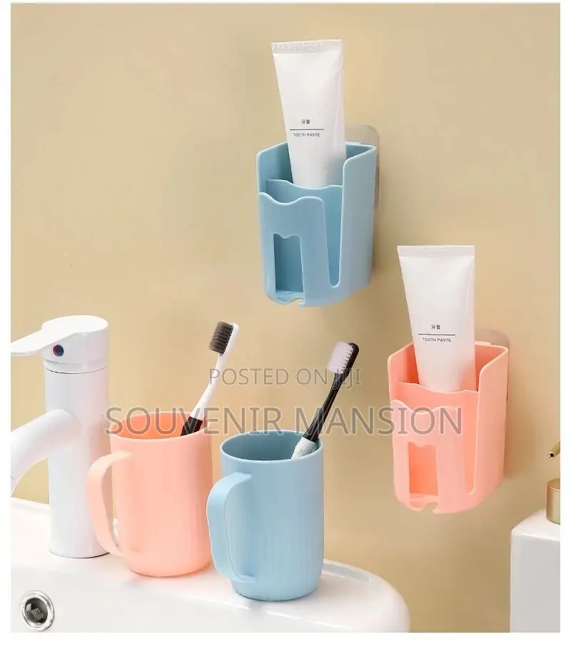 Wall Mounted Toothbrush Holder With Cup