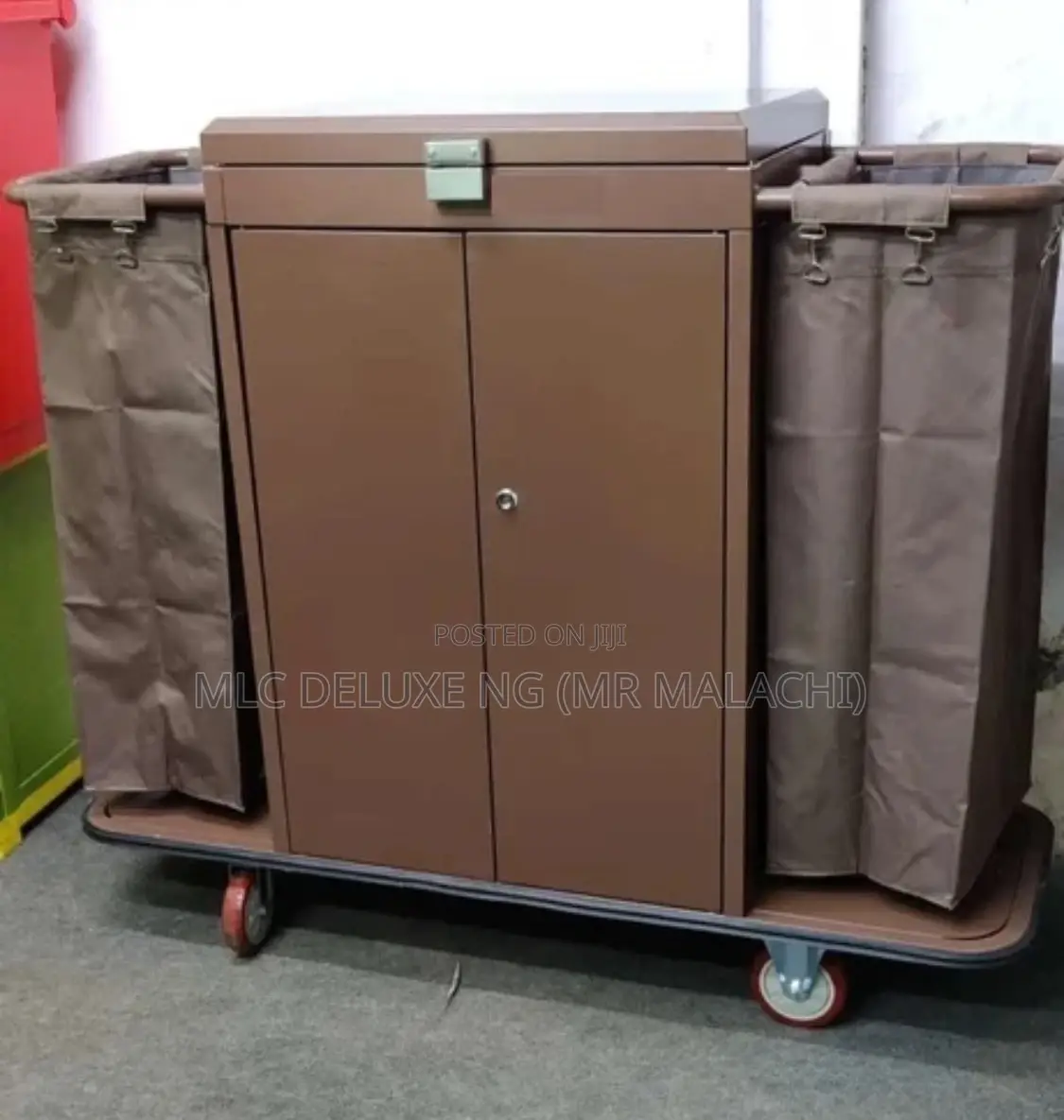 Brown Color Bag Hotel / Housekeeping Utility Cart (Laundry)
