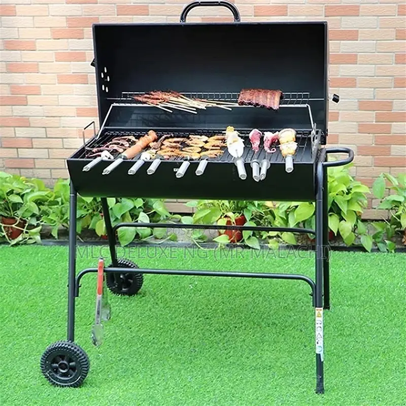 Outdoor Charcoal Barbecue Grill (Drum Type)Black BBQ Griller