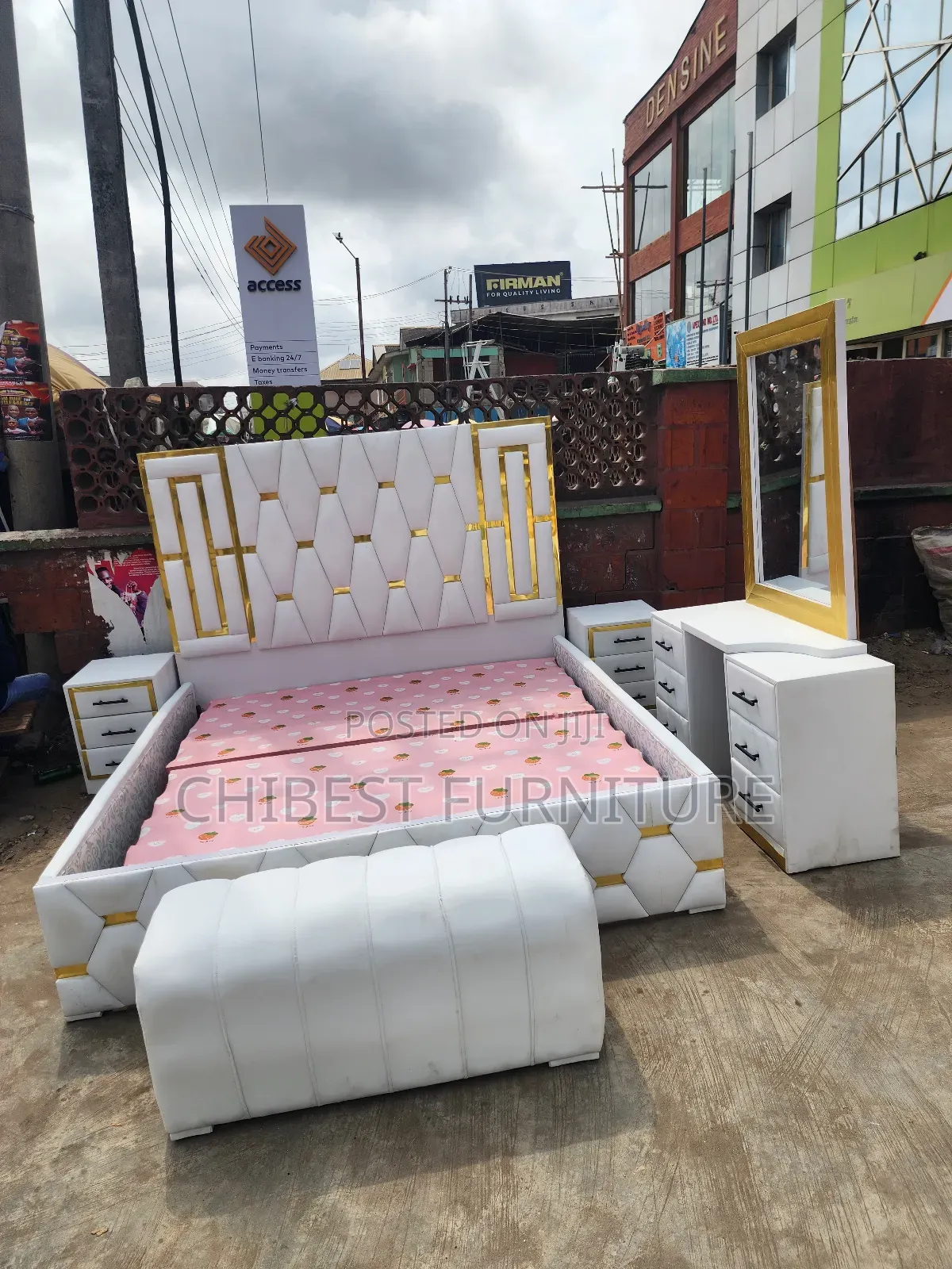 6by6 Complete Set of Leather Upholstery Padded Bed Frame