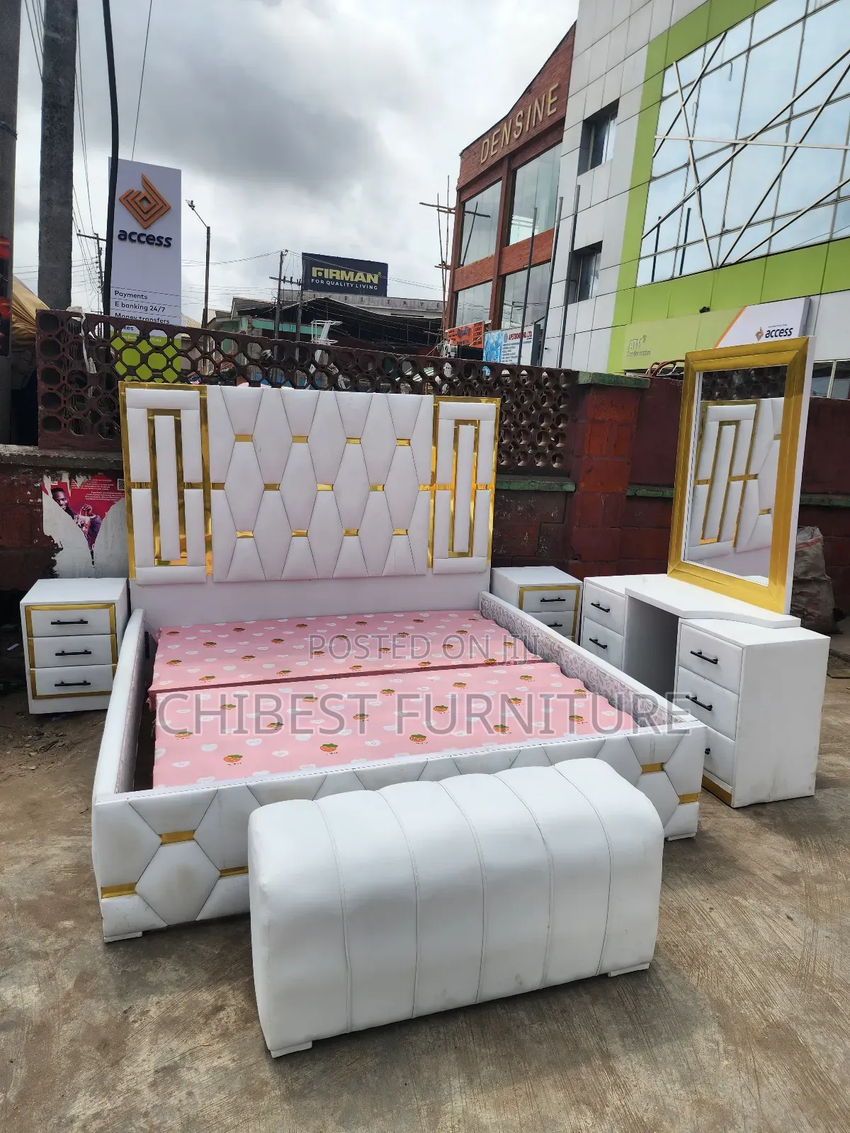 6by6 Complete Set Of Leather Upholstery Padded Bed Frame