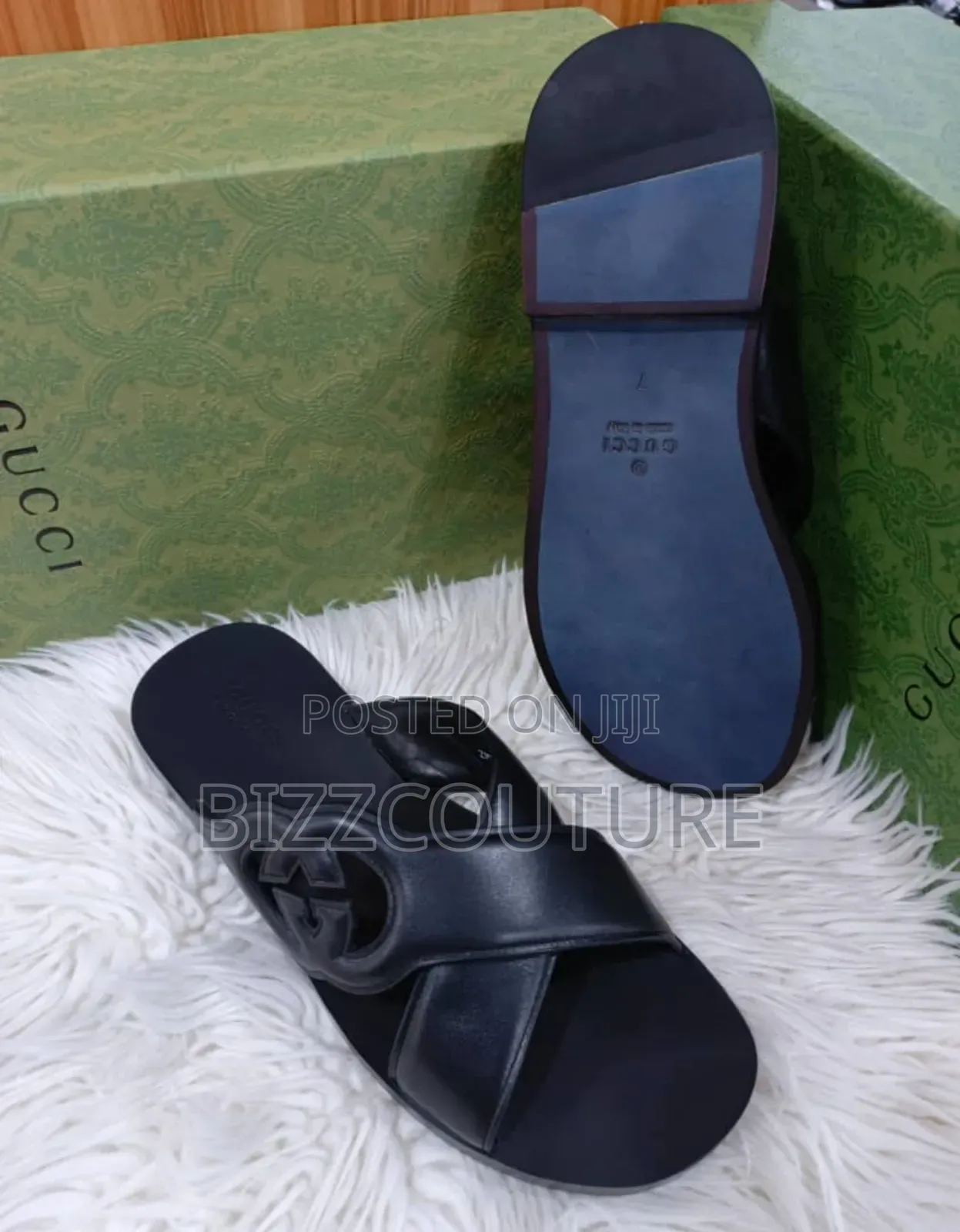 Original Gucci Leather Slippers Available in Store
