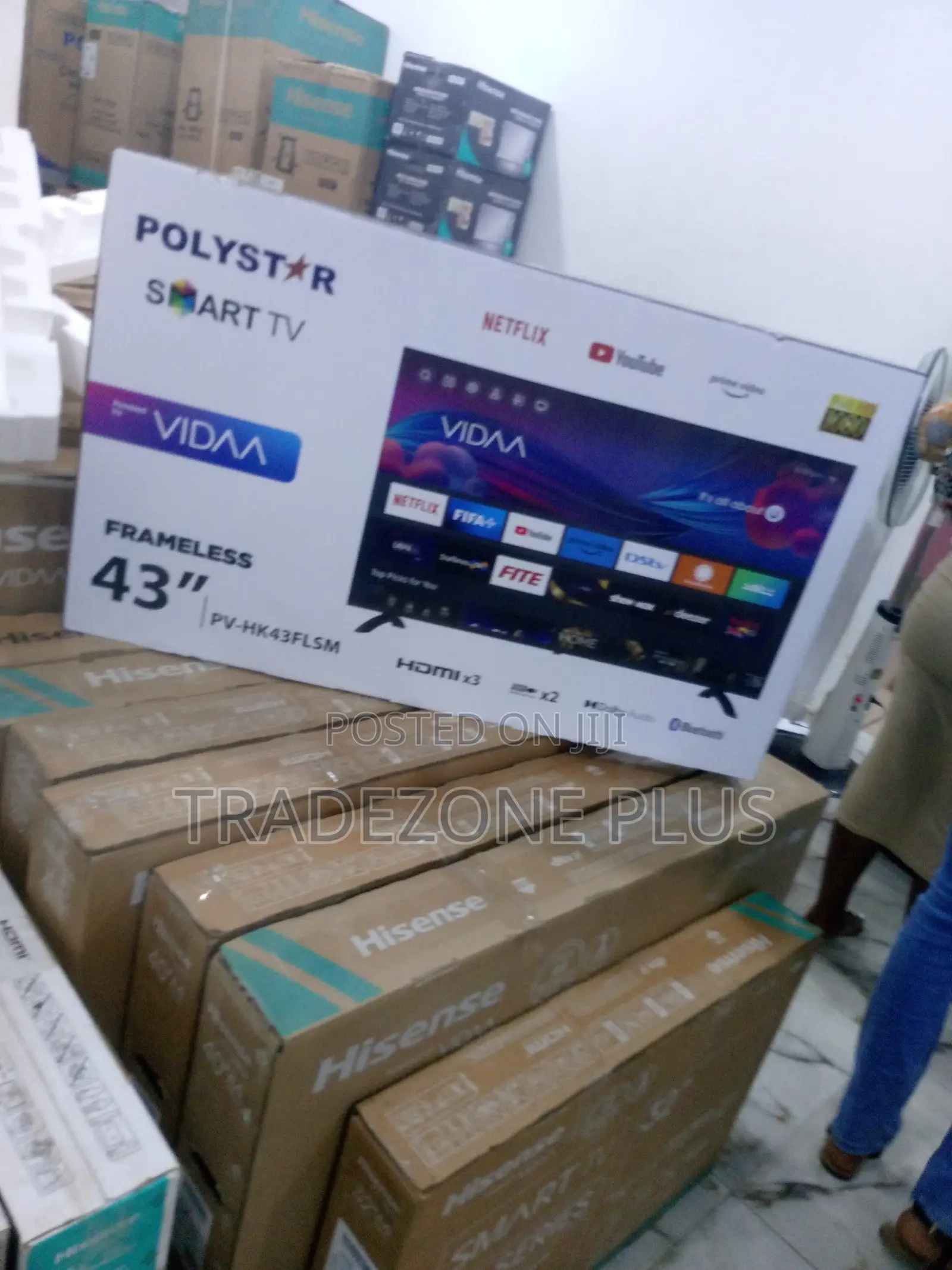 Quality Polystar 43" Smart Vidaa Full HD TV
