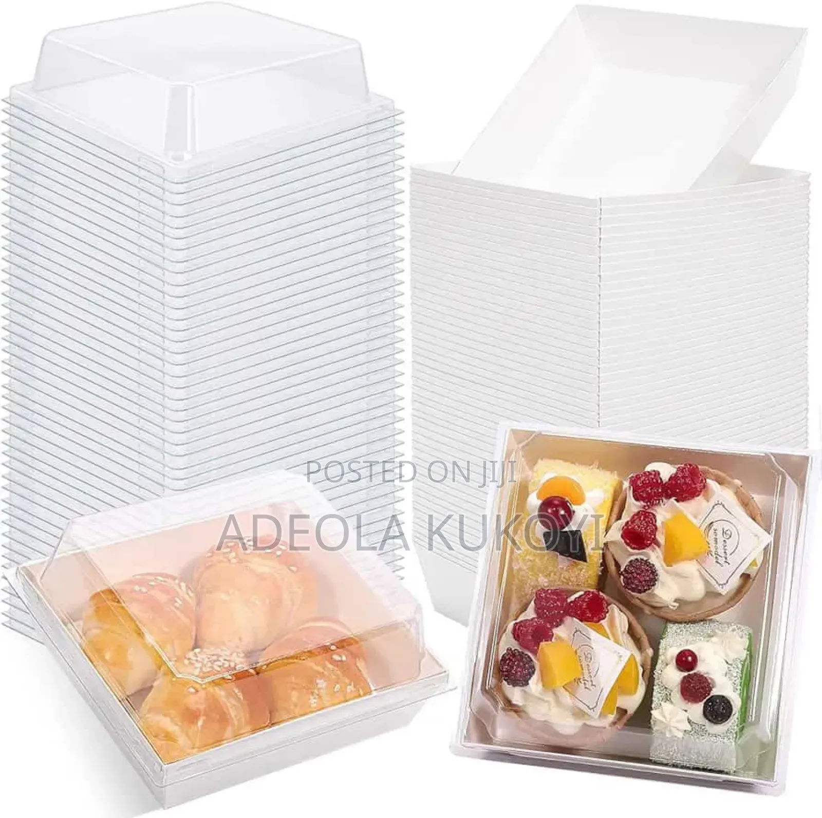 500 Pieces of Disposable Square Kraft Pastry Packs