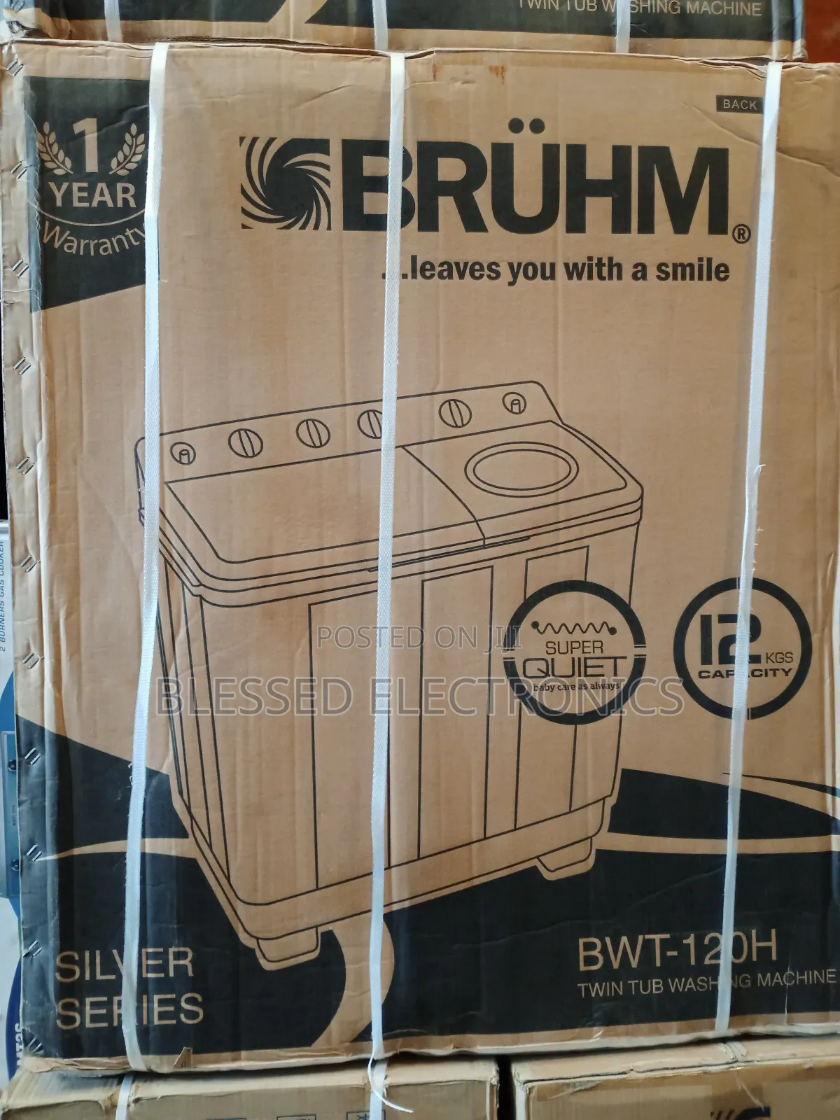 Bruhm Twin Tub Manual Washing Machine 12kg