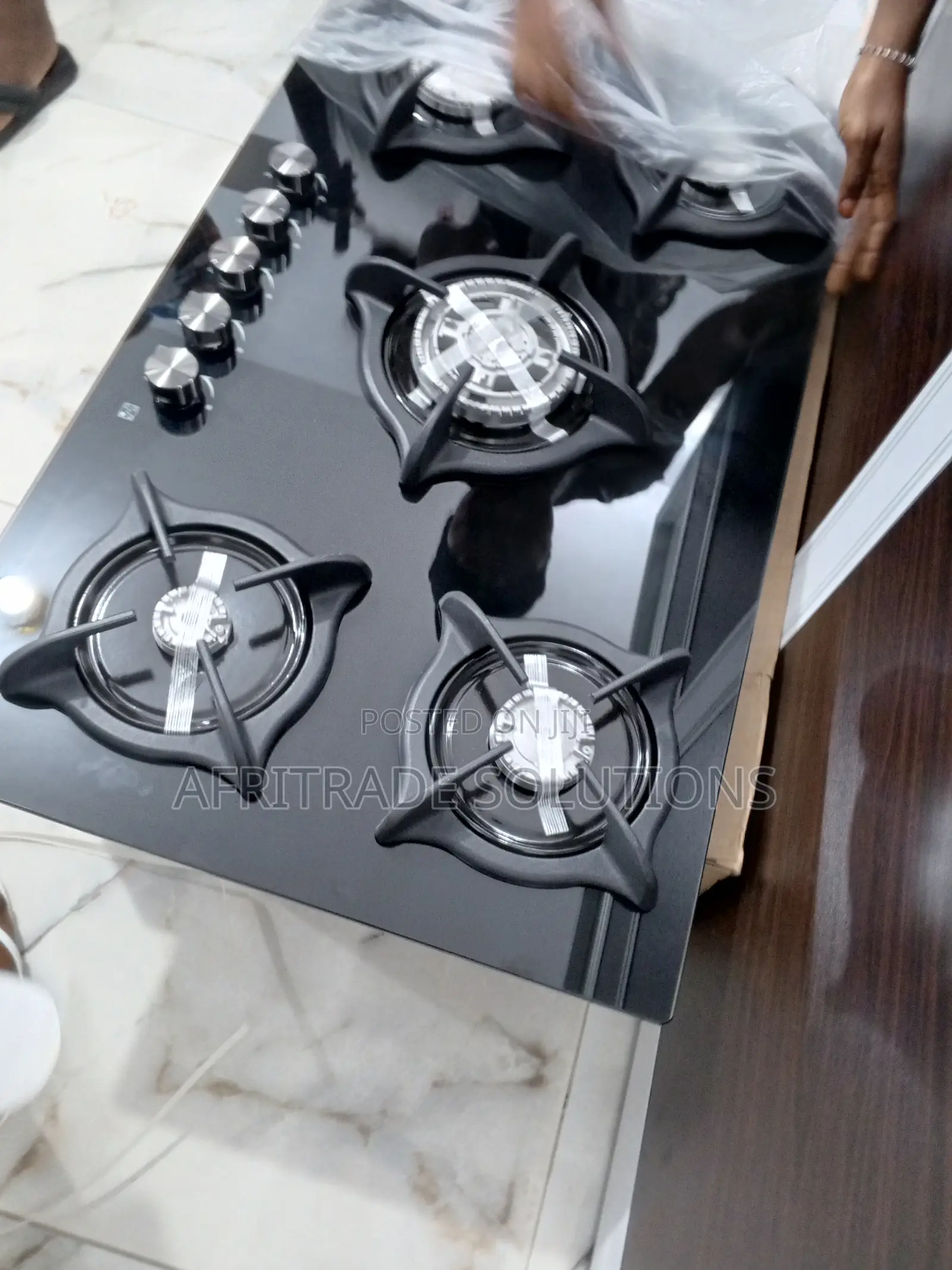 Polystar 5-Gas Burner 7mm Thick Gas Hob
