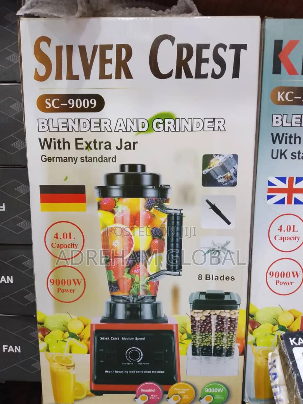 Silver Crest 2 in 1, 9000watts Grinder Blender 4L Cup