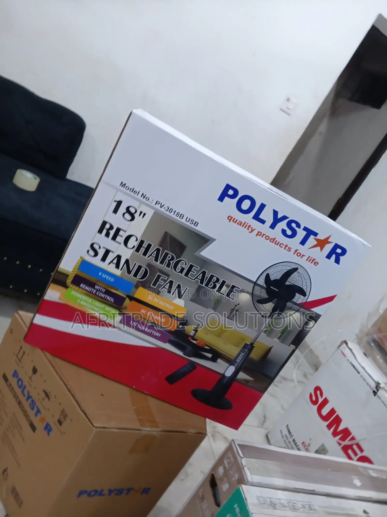 Best Polystar 18 Inches Pv-3018b Rechargeable Fan