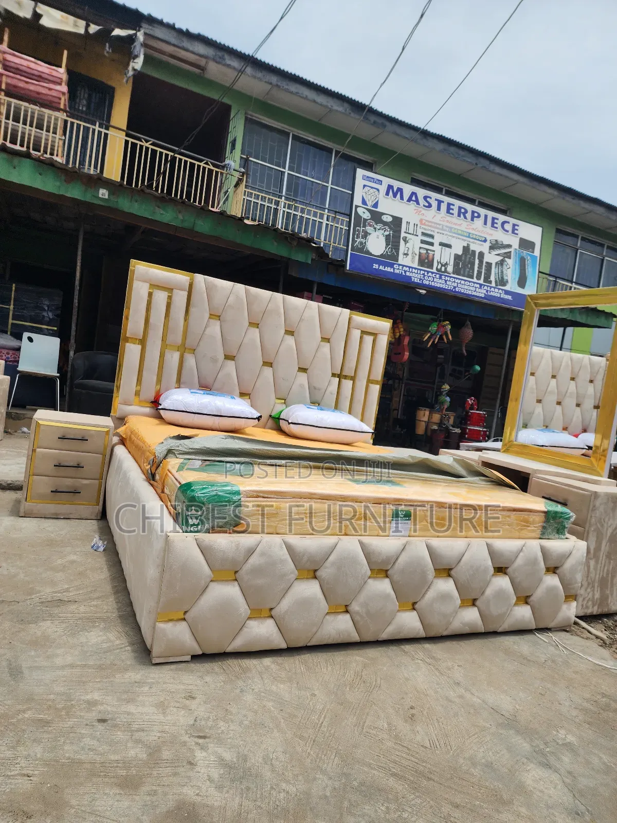 Quality 6by6 Complete Set of Upholstery Padded Bed Frame