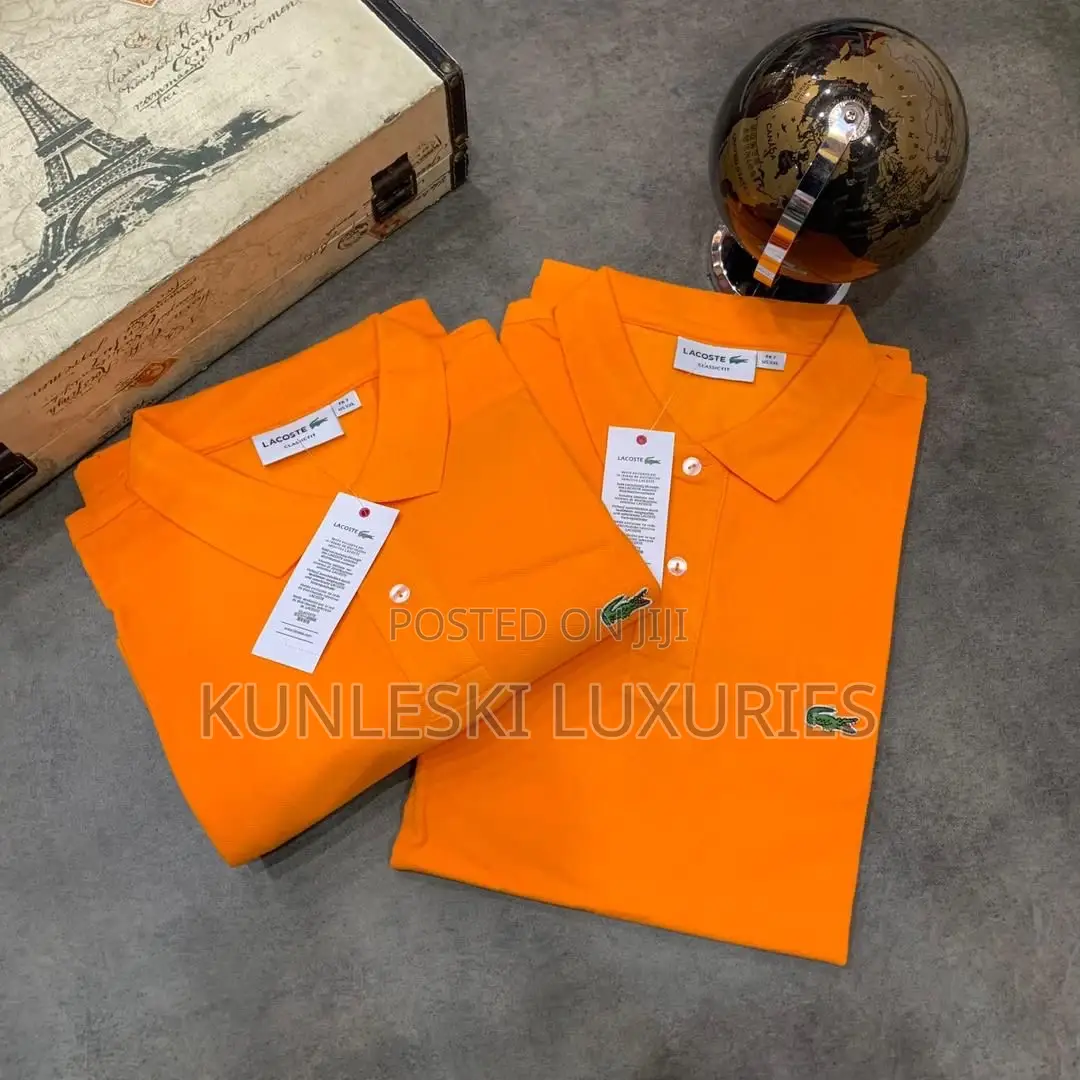 Original Lacoste Collar Neck Polo Tops Collections