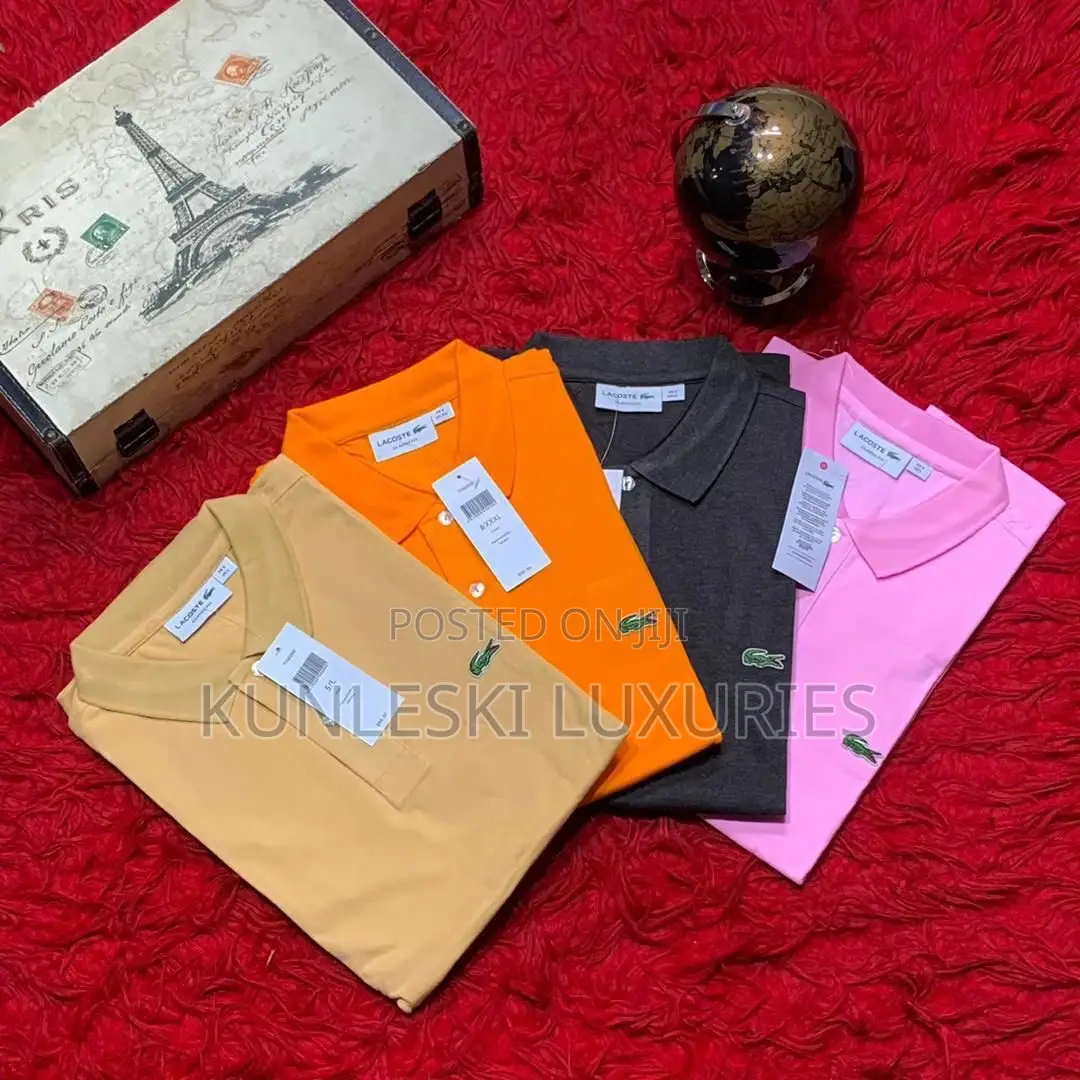 Original Lacoste Collar Neck Polo Tops Collections