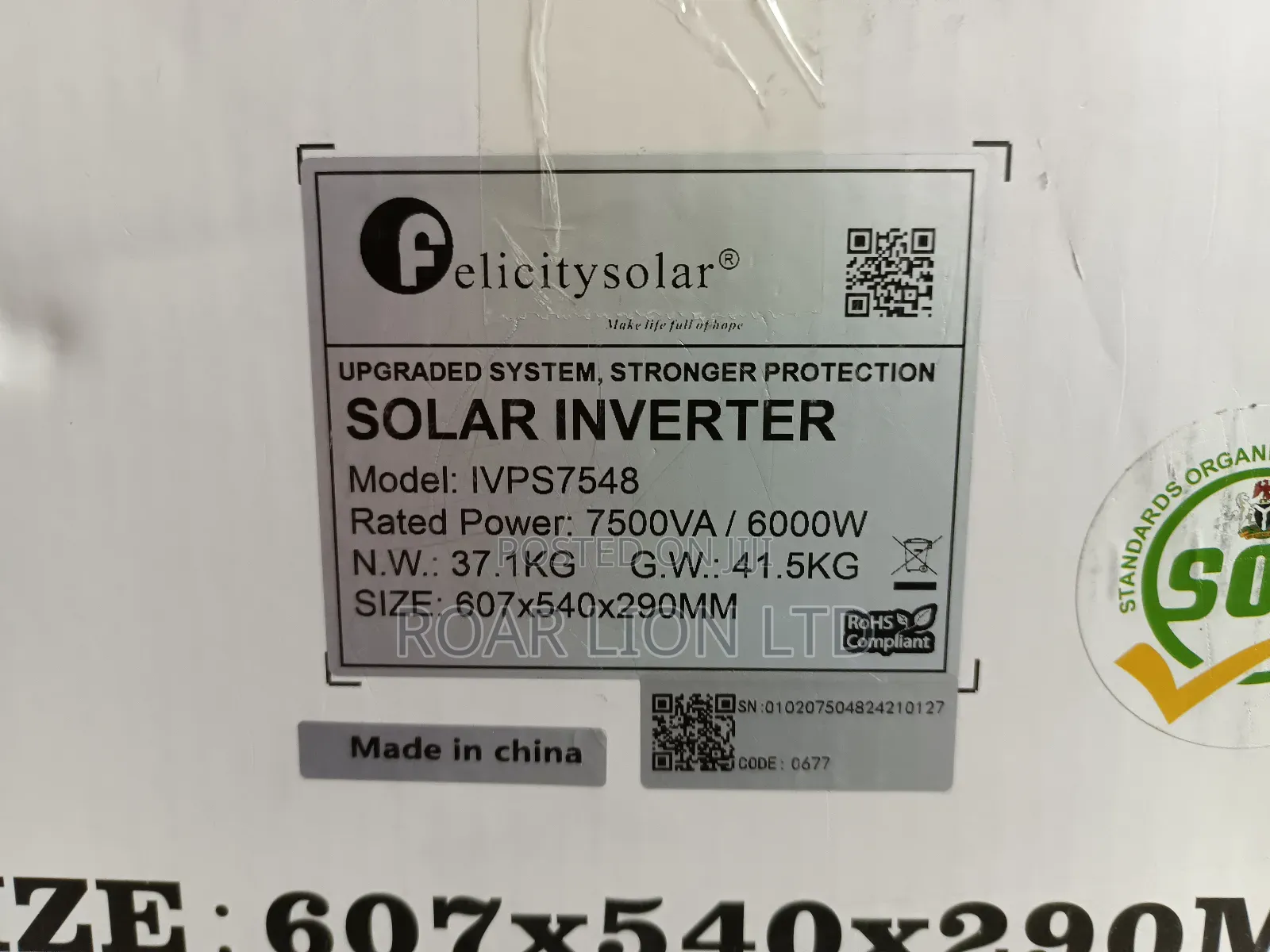 Felicity Inverter 7.5kva IVPS 48V