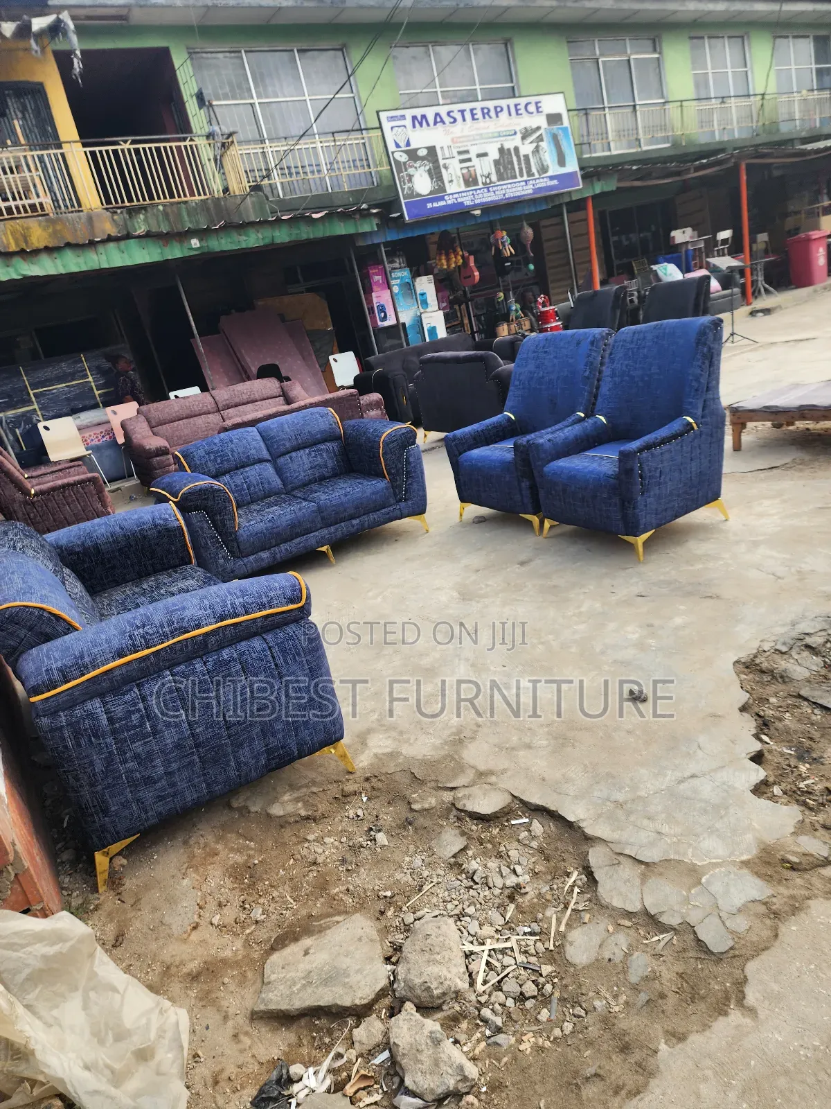 Complete Set of 7 Seaters Upholstery Padded Sofa