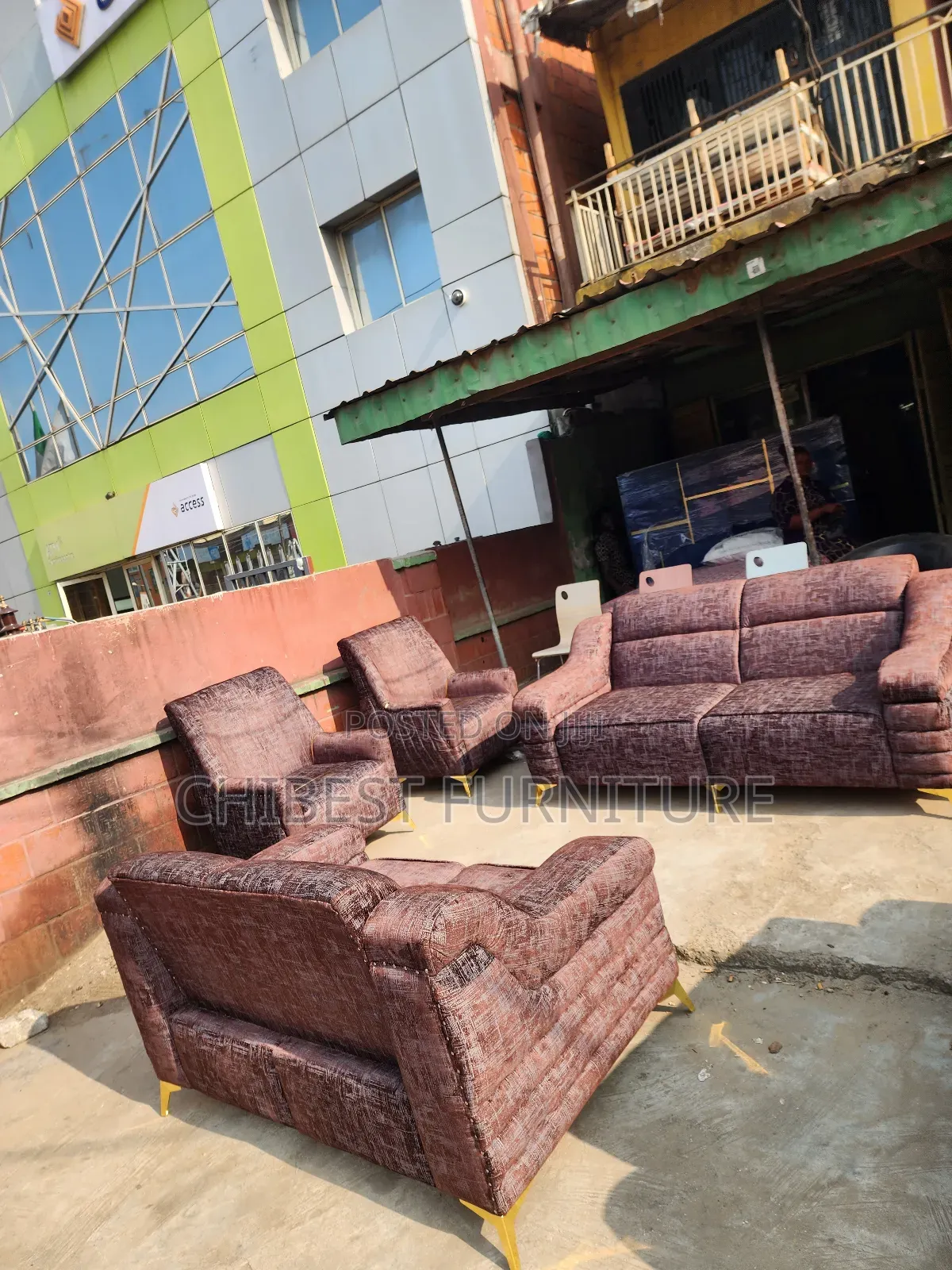 Complete Set of 7 Seaters Upholstery Padded Sofa Chair