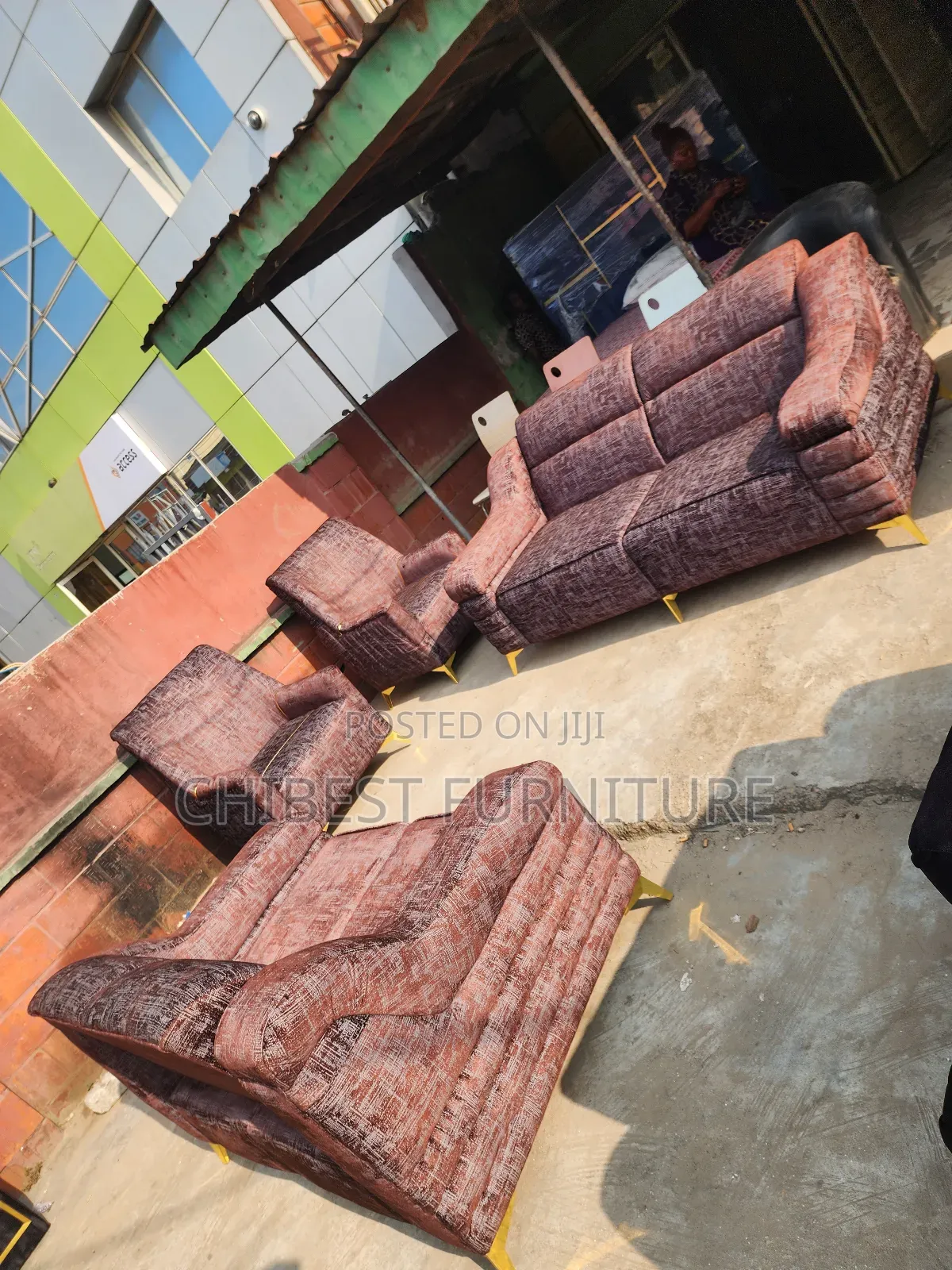 Complete Set of 7 Seaters Upholstery Padded Sofa Chair