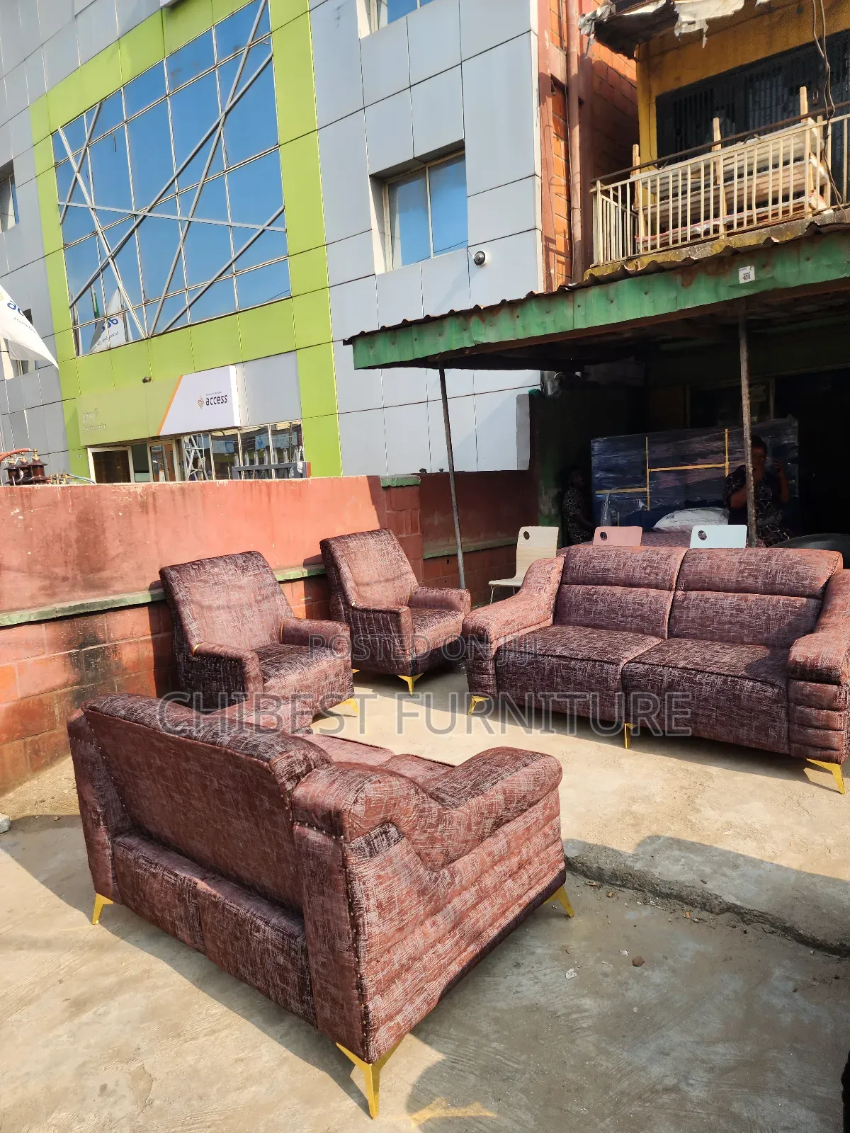 Complete Set of 7 Seaters Upholstery Padded Sofa Chair