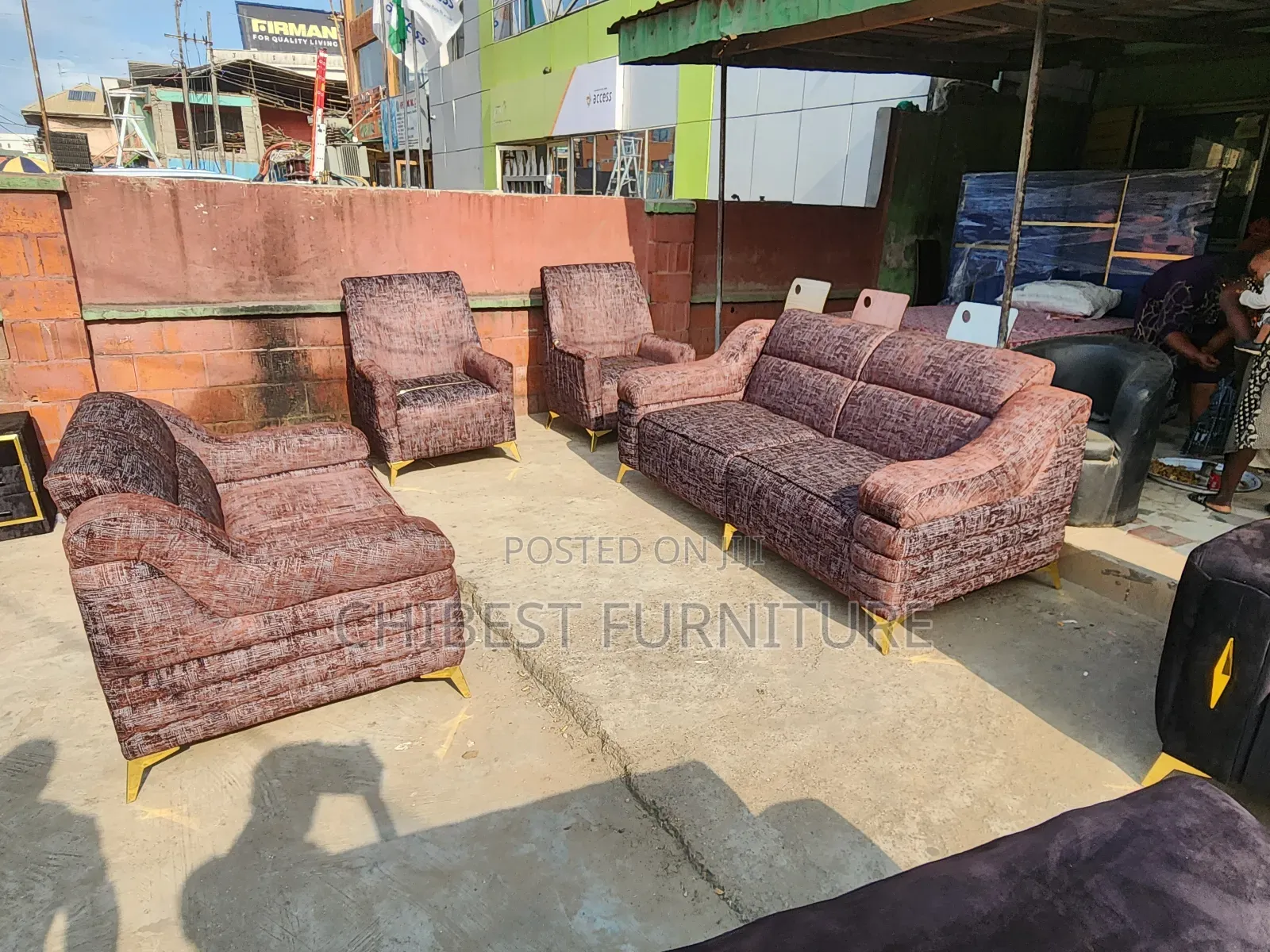 Complete Set of 7 Seaters Upholstery Padded Sofa Chair