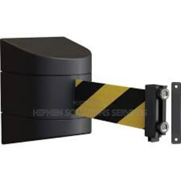 Retractable Belt Barrier Wall Mounted Yellow/Black Belt