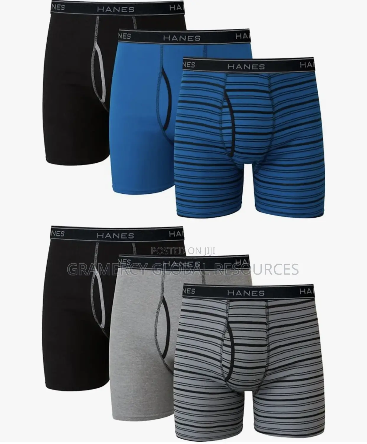 6-in-1 Hanes Men’S Boxer Briefs, Soft Assorted Stripes