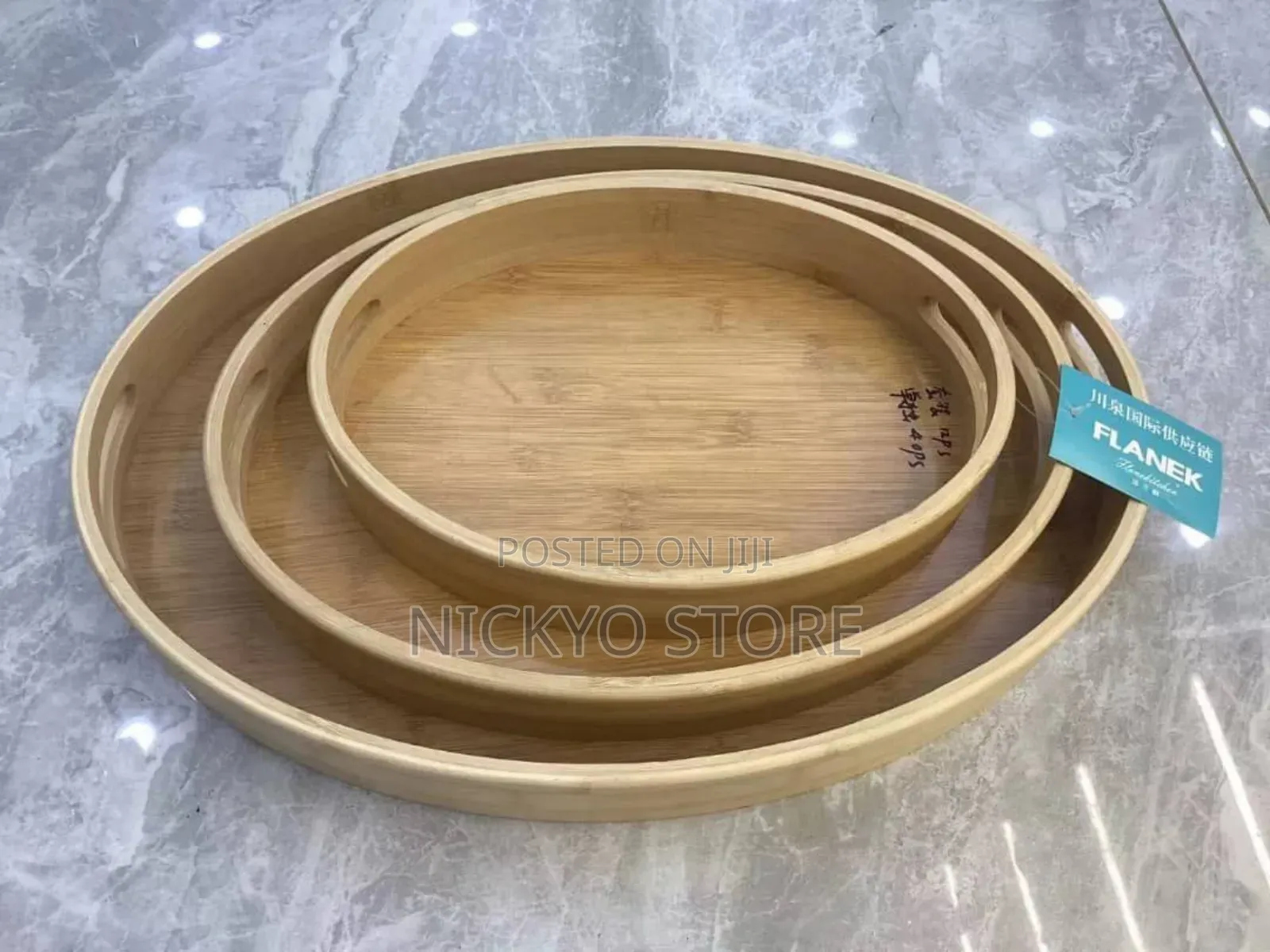 3in1 Oval Shape Bamboo Tray