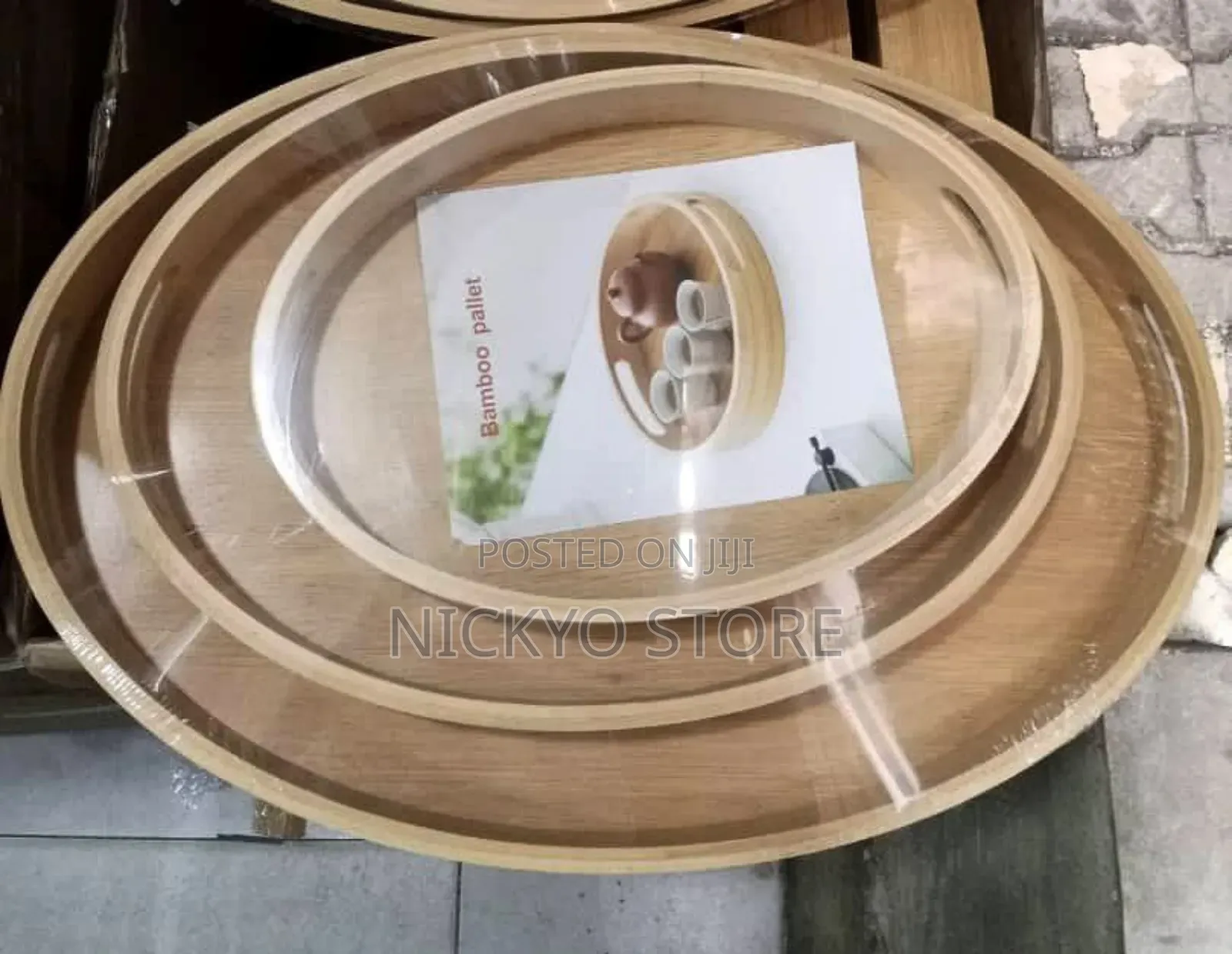 3in1 Oval Shape Bamboo Tray