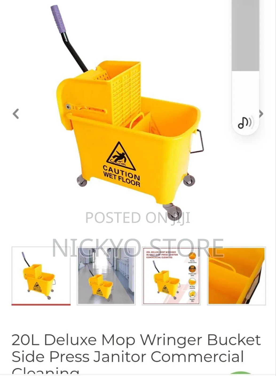 20L Two Chambers Cleaning Mop Bucket With 4 Wheels Wringer