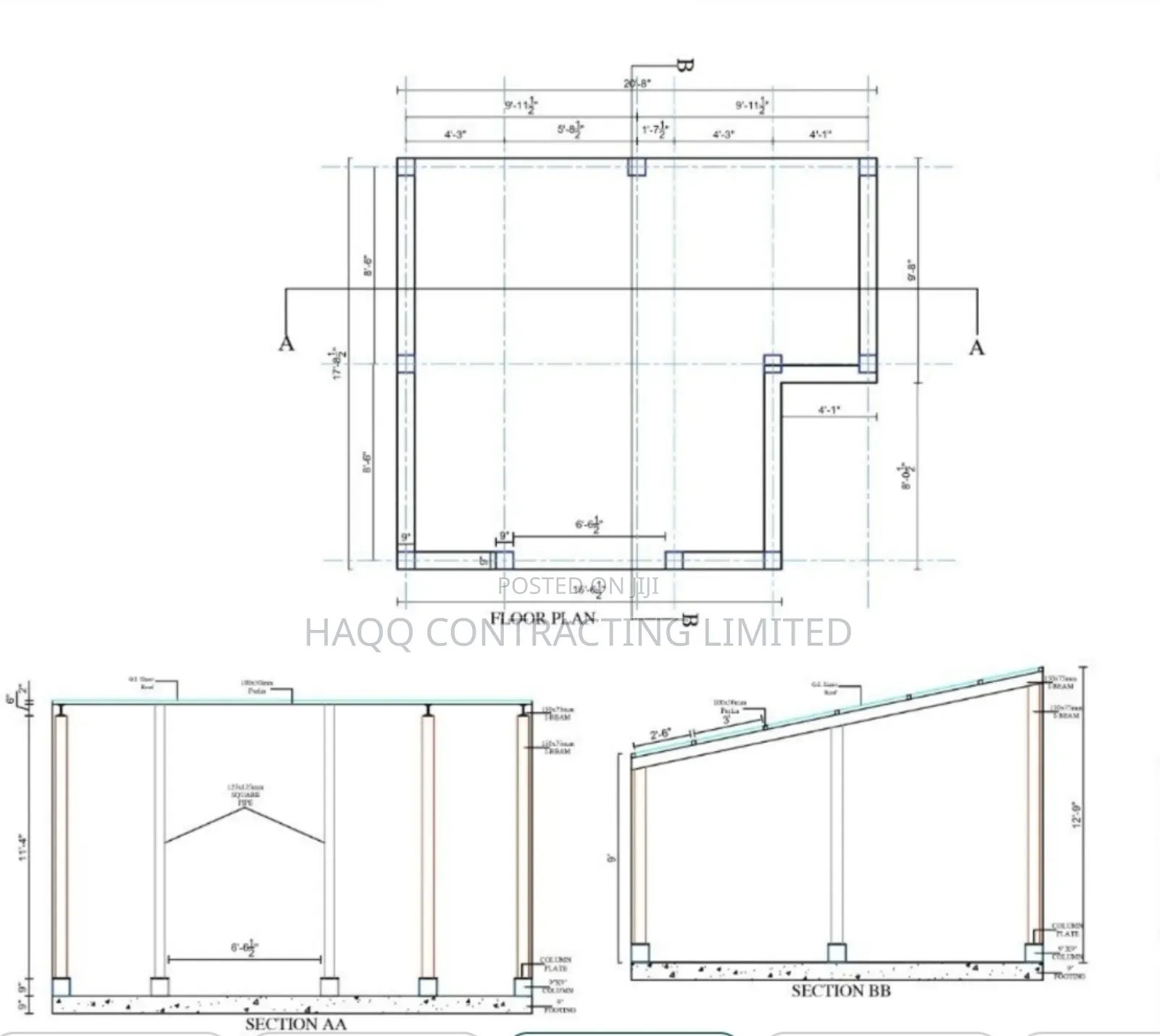 Steel Construction, Heavy Metal Plinth and Roof Fabrication