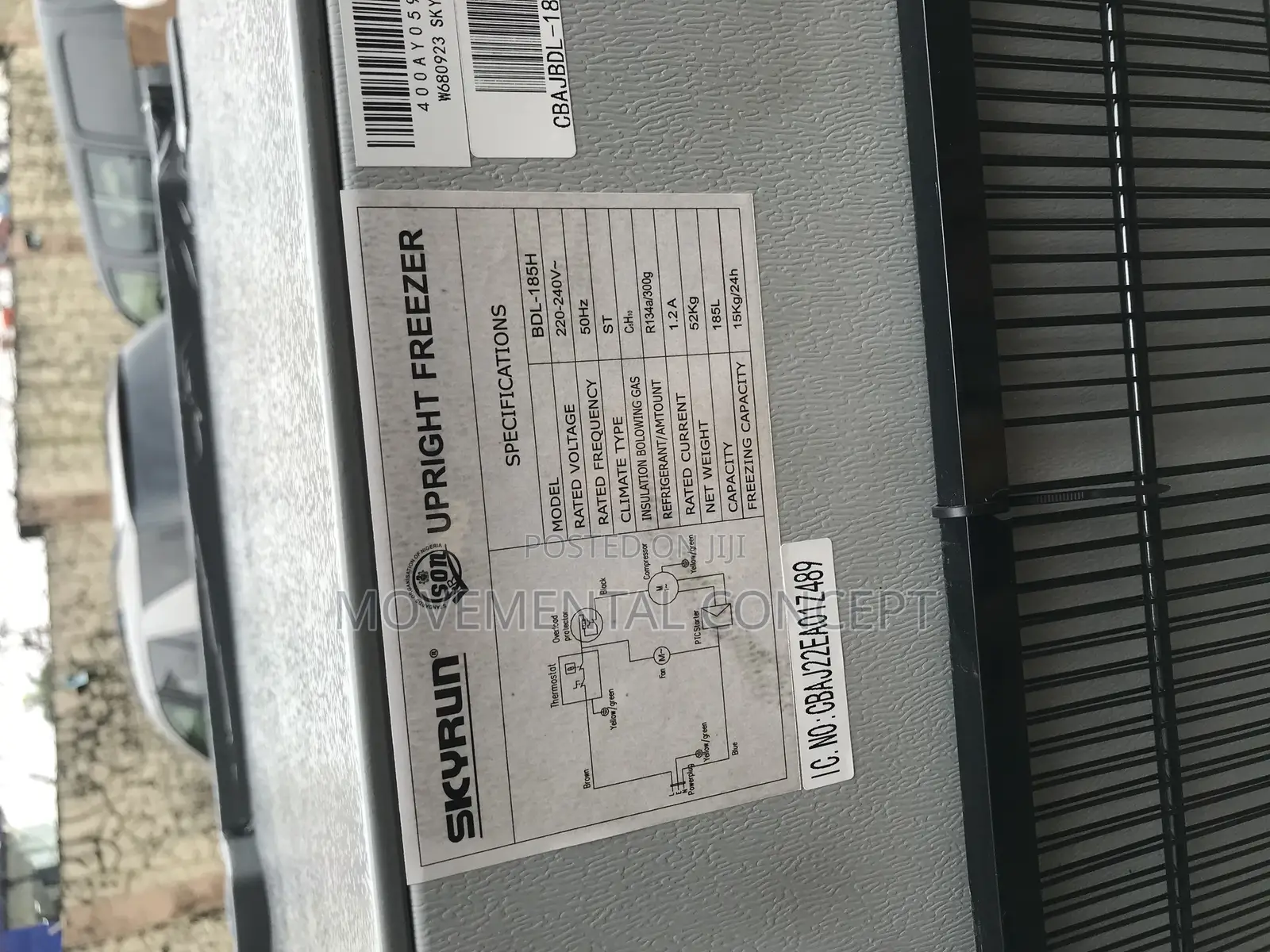 Skyrun Standing Freezer 185litres