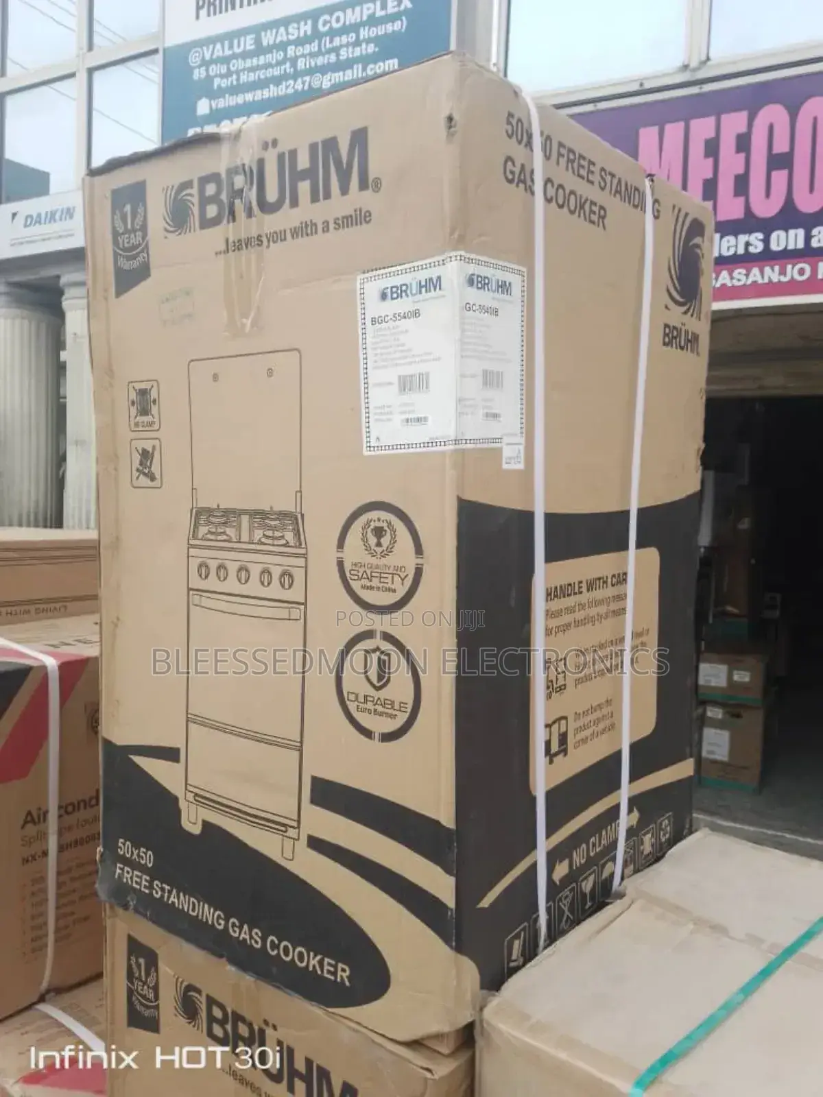 Bruhm 4 Burner Standing Cooker 5 Years Warranty Brass Buner