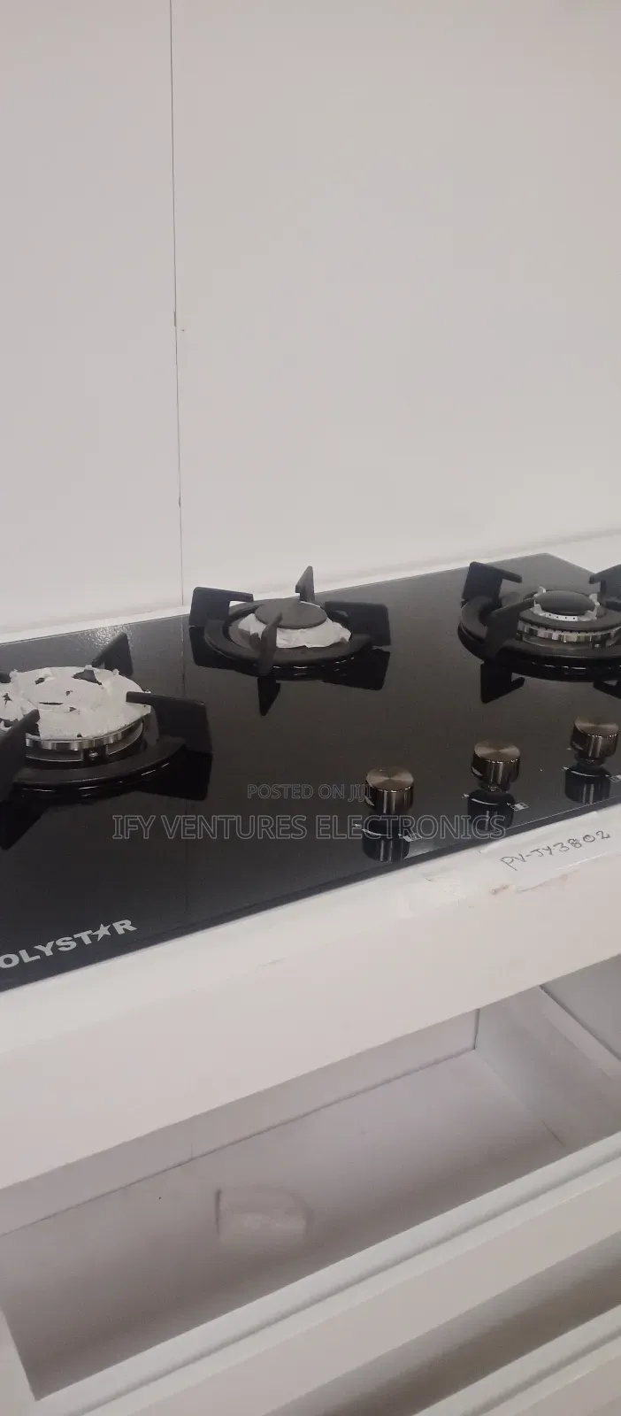 3 Burner Built-in Hob Polystar Gas Cooker, Glass Top.