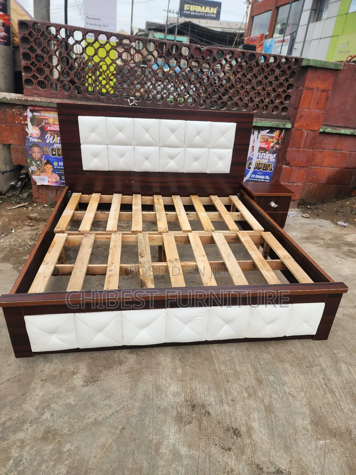 6by6 Wooden Bed Frame With One Bed Side